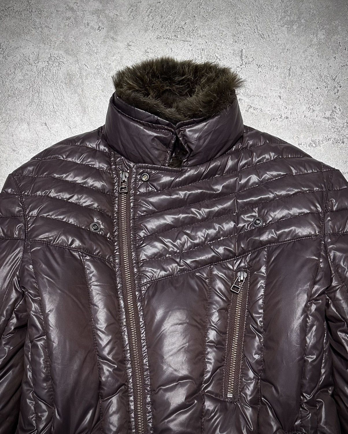 Japanese Brand ABX Fur Neck Rider Down Jacket Size US M / EU 48-50 / 2 - 2 Thumbnail