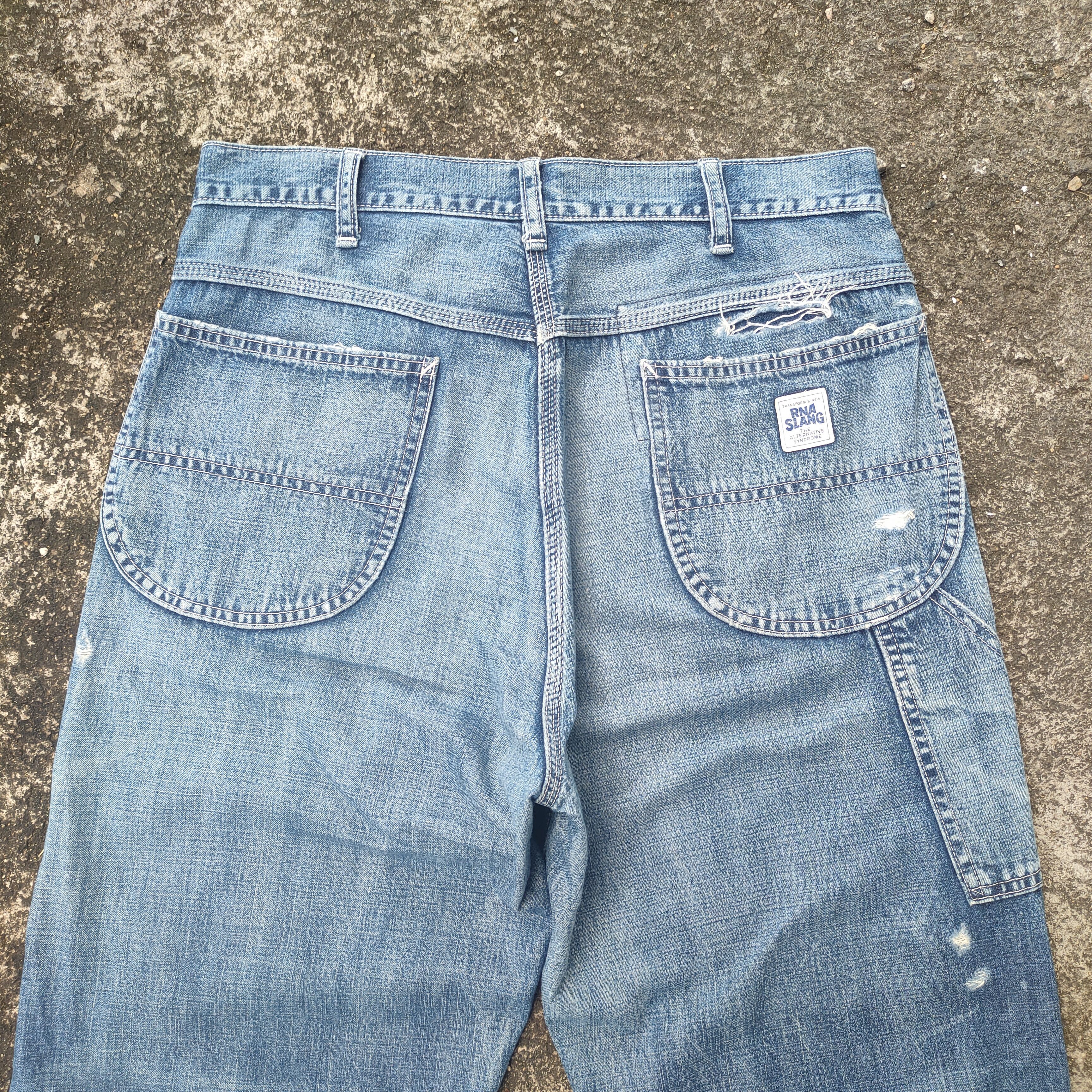 Japanese Brand VINTAGE RNA SLANG FADED DISTRESSED CARGO PANTS Size US 32 / EU 48 - 10 Thumbnail