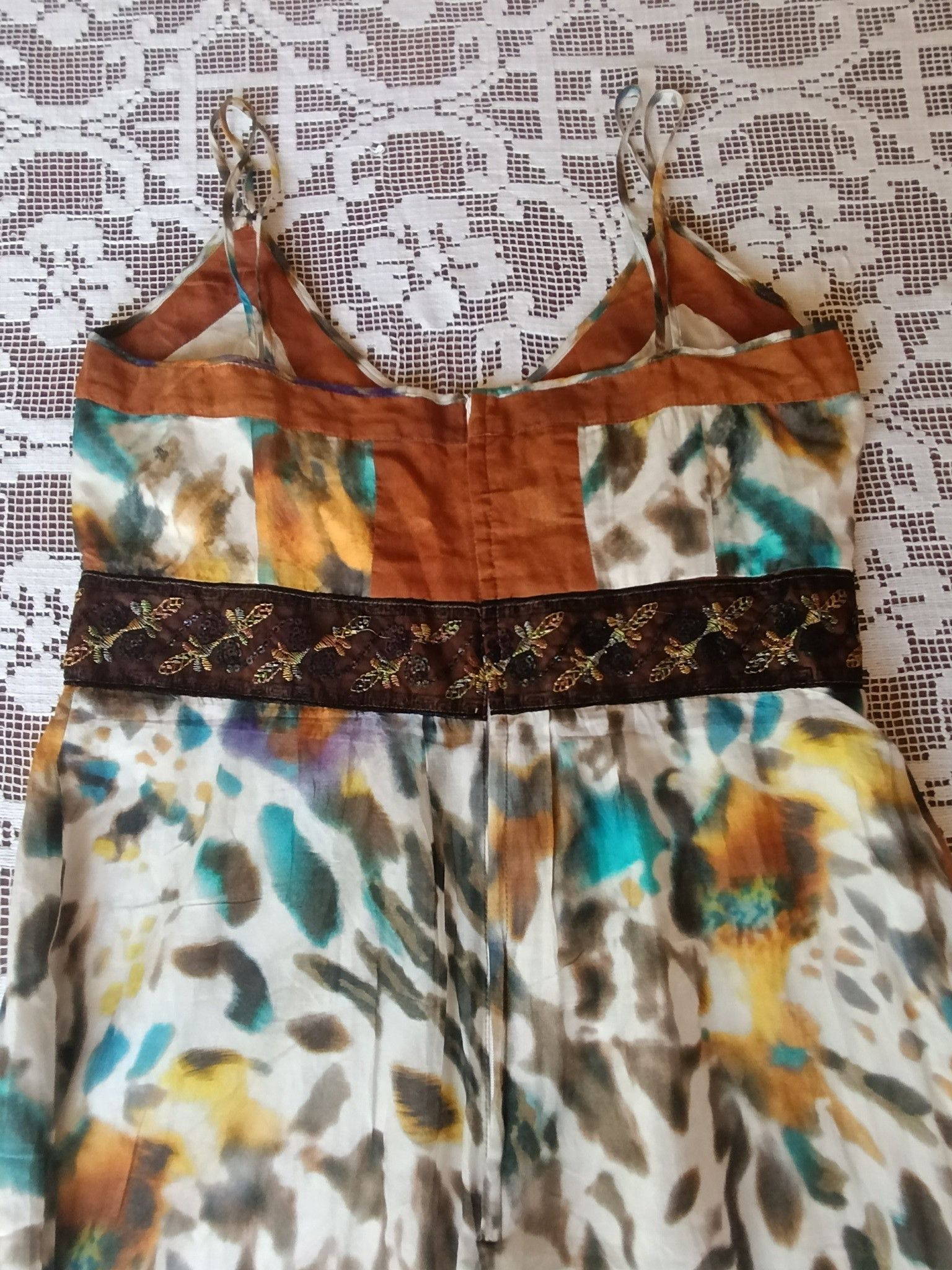 Luisa Cerano Luisa Cerano Silk Cotton Maxi Dress Watercolor Embroidery Size XS / US 0-2 / IT 36-38 - 9 Thumbnail
