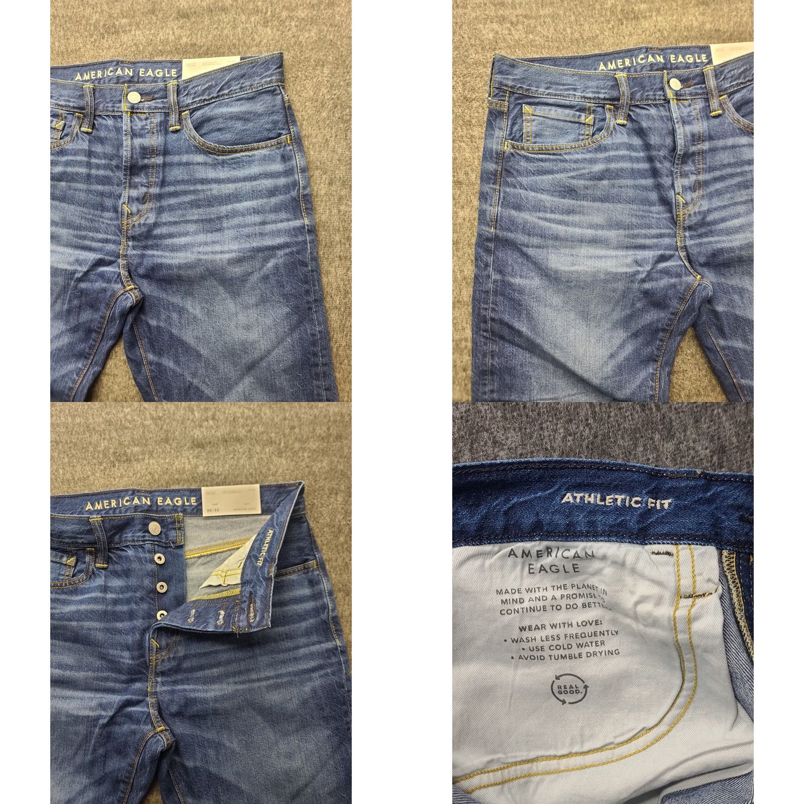 American Eagle Outfitters American Eagle Outfitters Jeans Mens 30x32 Athletic Fit Straight Leg Button Fly Blue Denim Cotton Polyester Casual Size US 30 / EU 46 - 8 Thumbnail