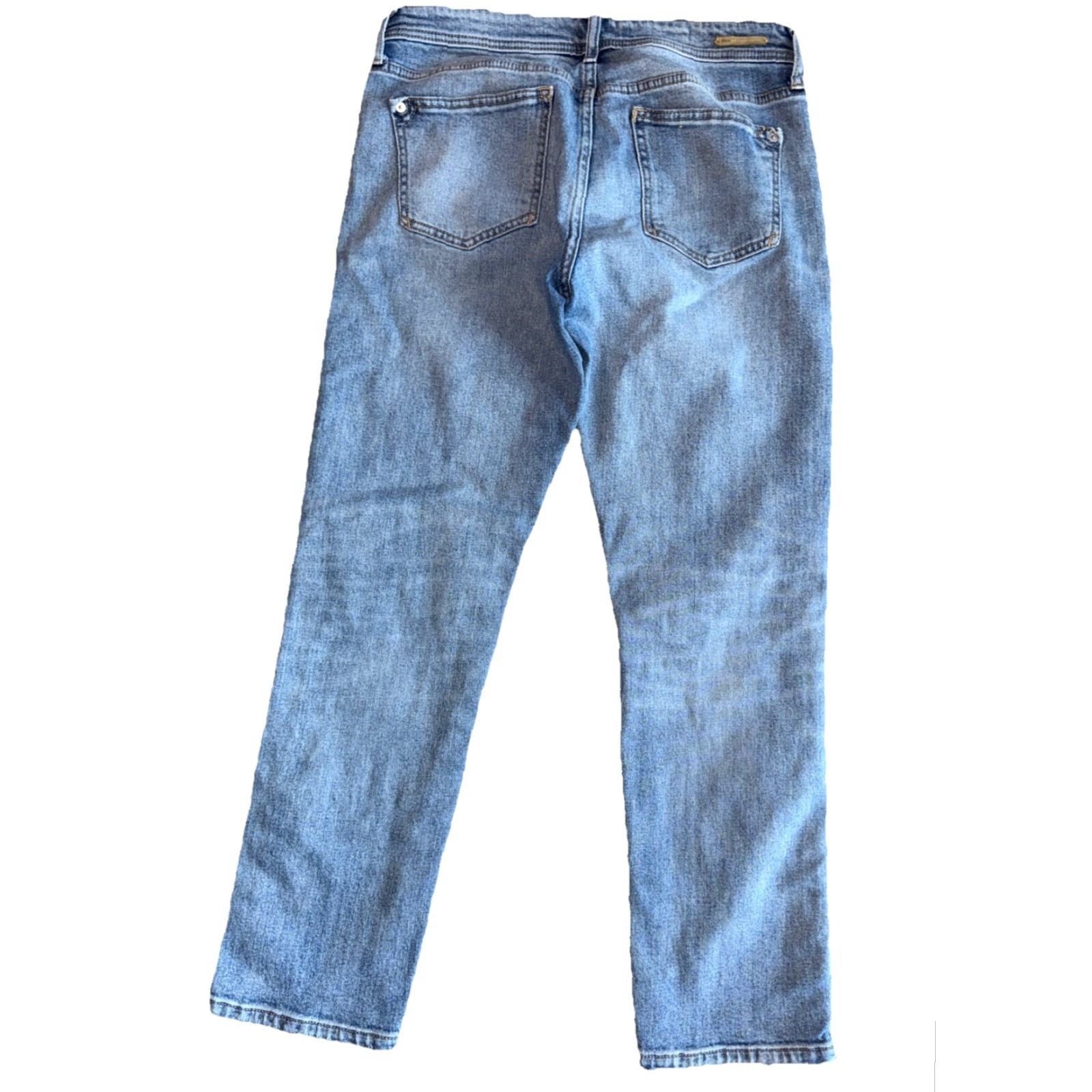 Anthropologie VINTAGE Anthropology Pilcro Slim Boyfriend Jeans Women’s Blue Distressed Side Ribbons 27 Size 24" / US 00 / IT 34 - 3 Thumbnail