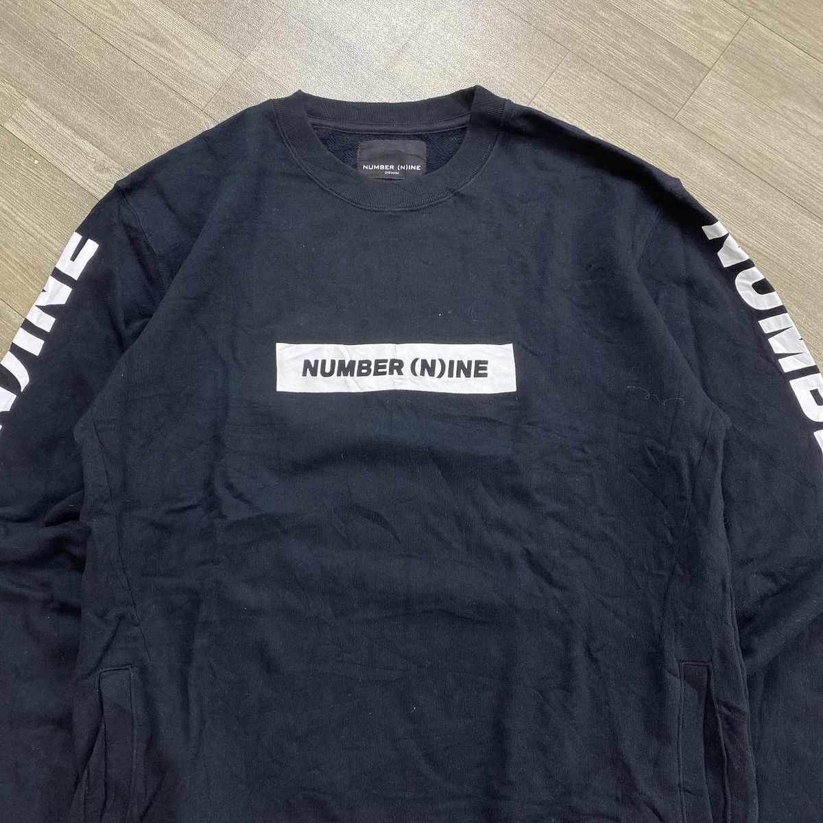 Number (N)ine 2000s Number (N)ine Spell Out Logo Tapped Pocket Sweatshirt Size US L / EU 52-54 / 3 - 2 Thumbnail
