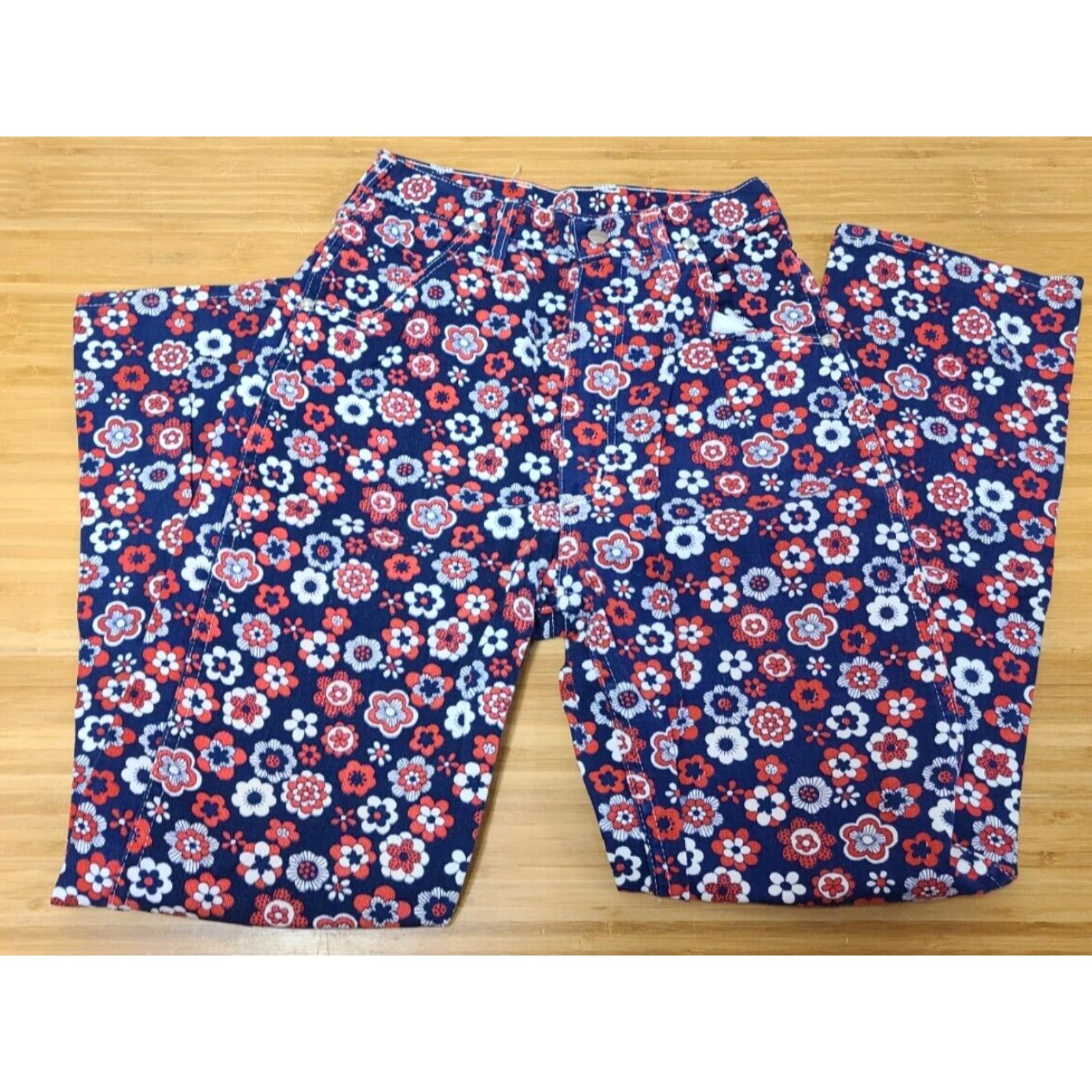 Vintage VINTAGE Maverick Jeans Floral 80s High Waist Western Size 4 USA Size 27" / US 4 / IT 40 - 3 Thumbnail