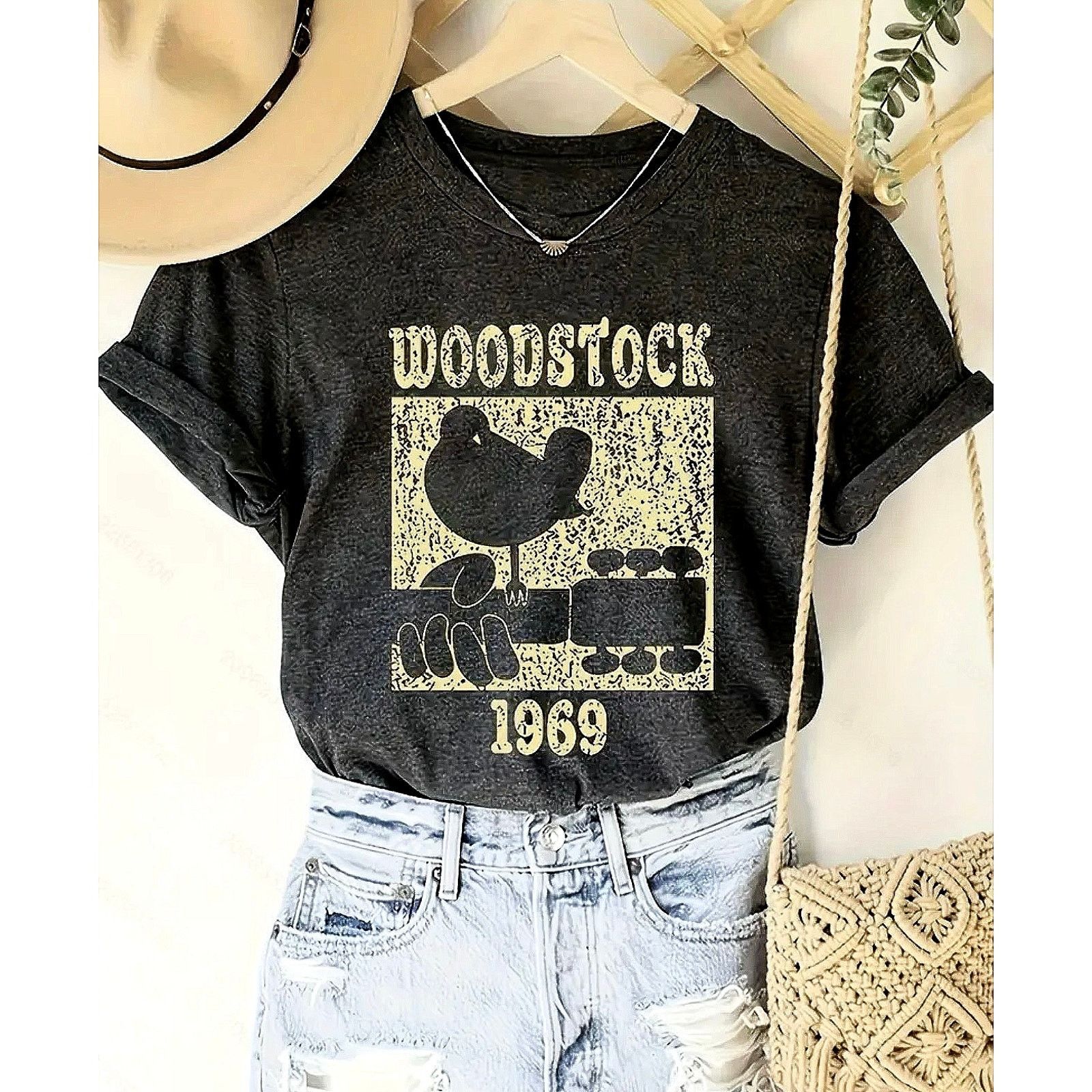 Other Retro Boho Concert Tee 1969 100% Cotton 12 Size XL / US 12-14 / IT 48-50 - 2 Thumbnail