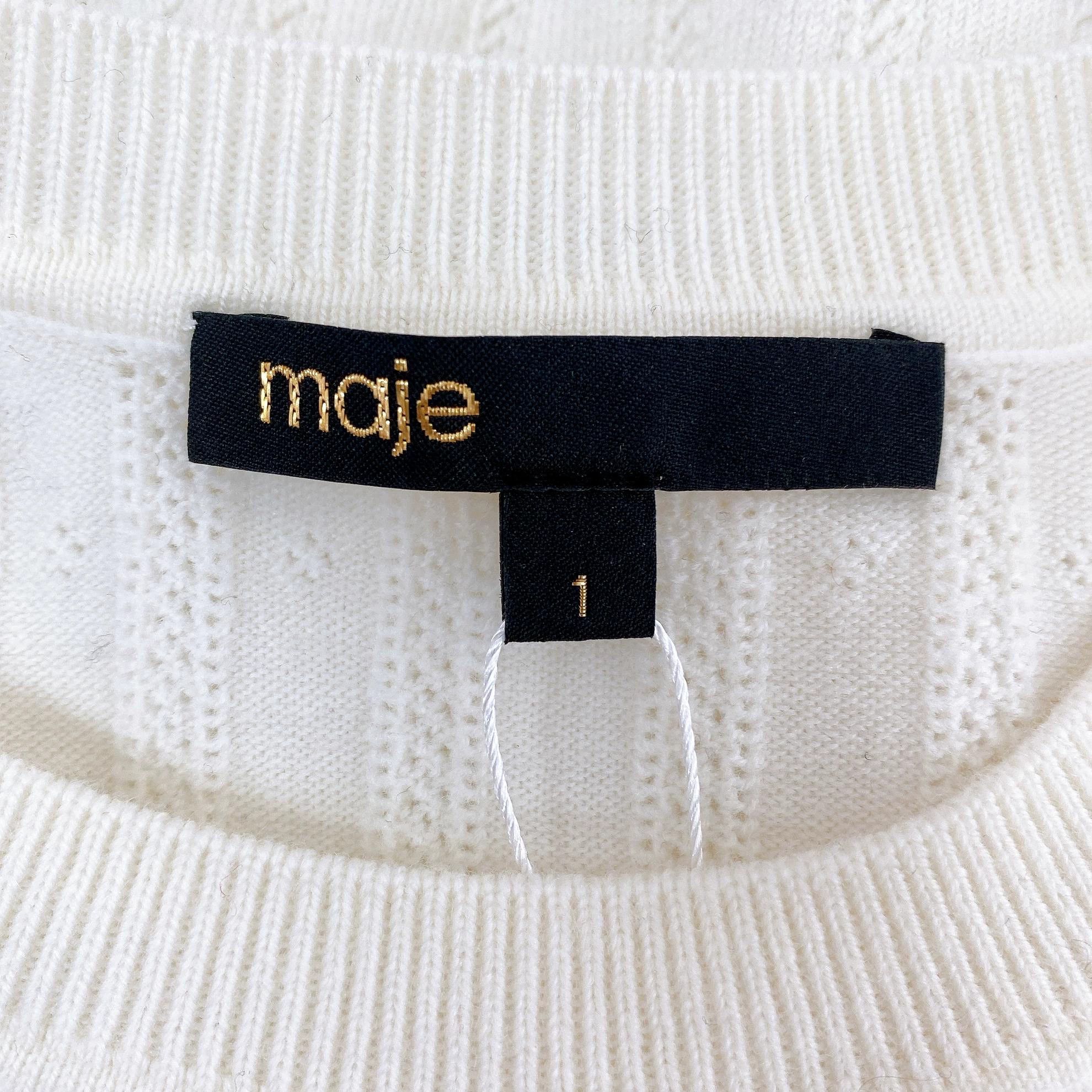Maje Maje White Crystal-Embellished Knit Pullover Size 1 Size S / US 4 / IT 40 - 7 Thumbnail