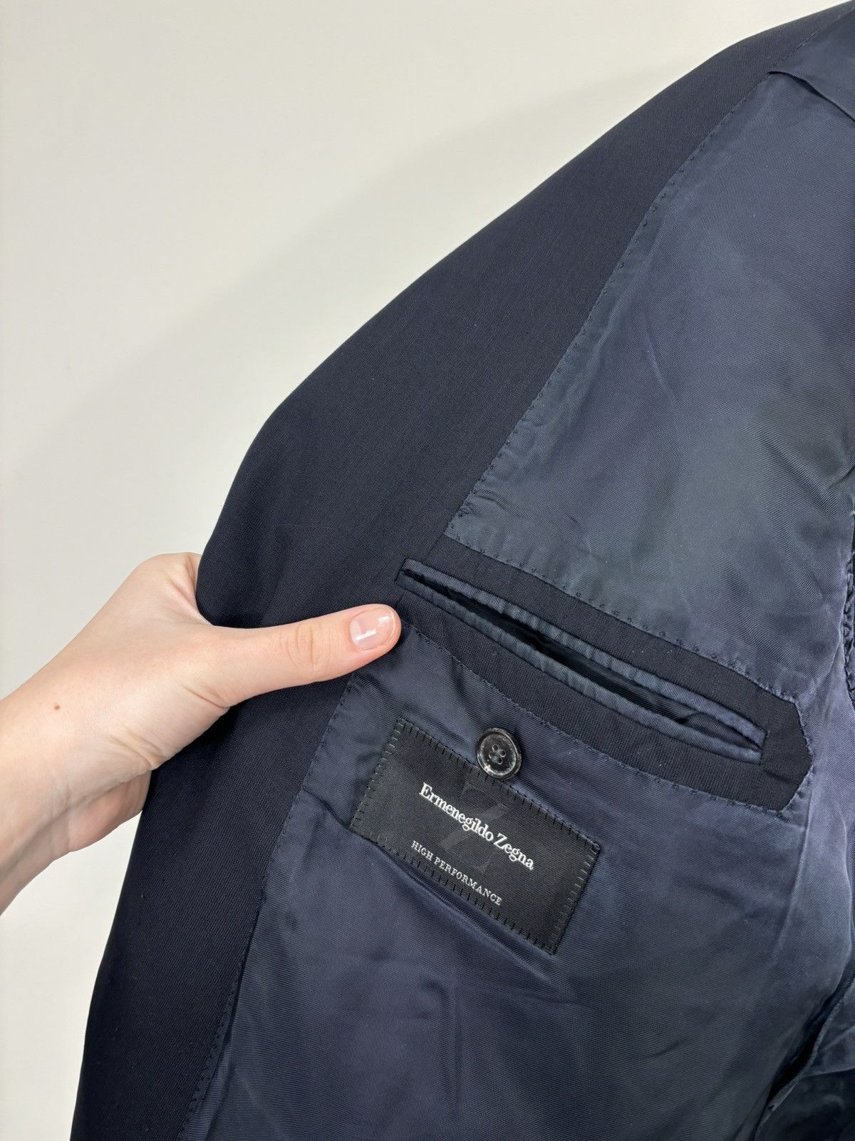 Ermenegildo Zegna Ermenegildo Zegna High Performance Men’s Navy Wool Silk Suit Size 44R - 13 Thumbnail