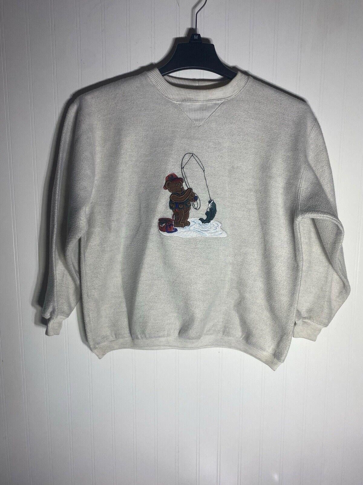 Lee Vintage 90s Teddy Bear Sweater Med Gray Sweatshirt Size M / US 6-8 / IT 42-44 - 1 Thumbnail