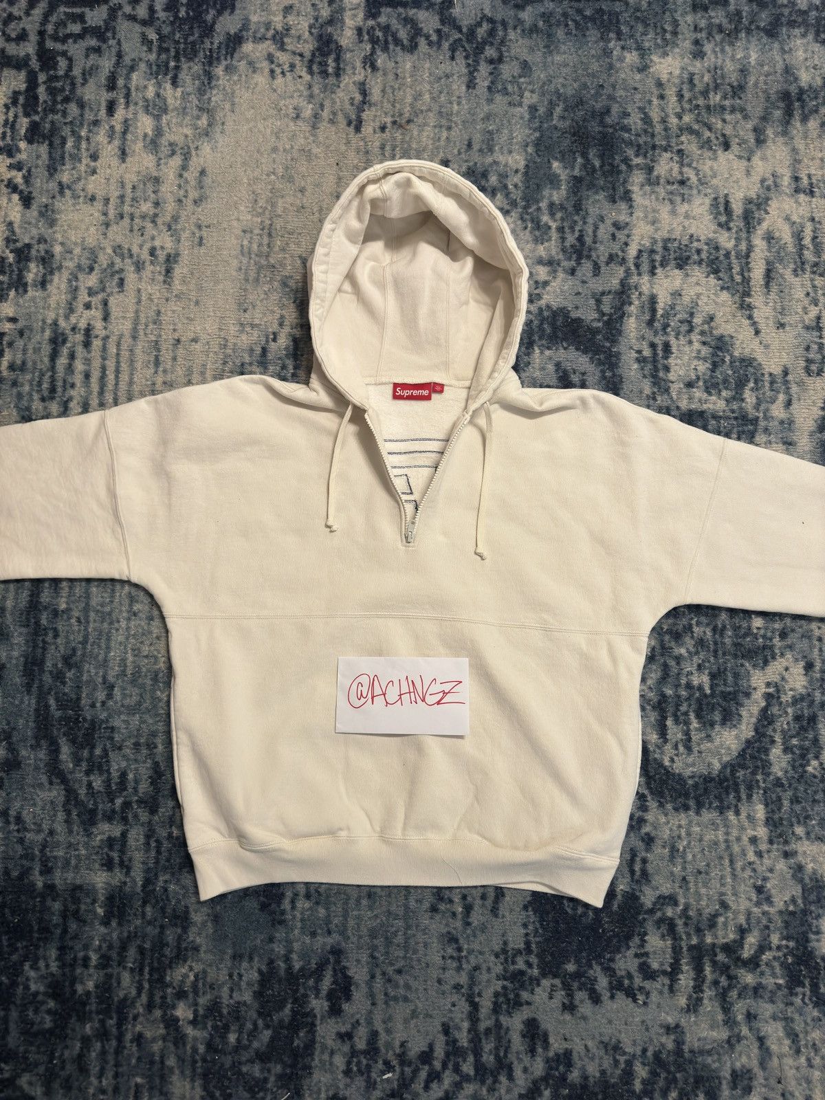 Supreme Supreme® Wrapped Half Zip Hooded Sweatshirt (White) Size US M / EU 48-50 / 2 - 5 Thumbnail