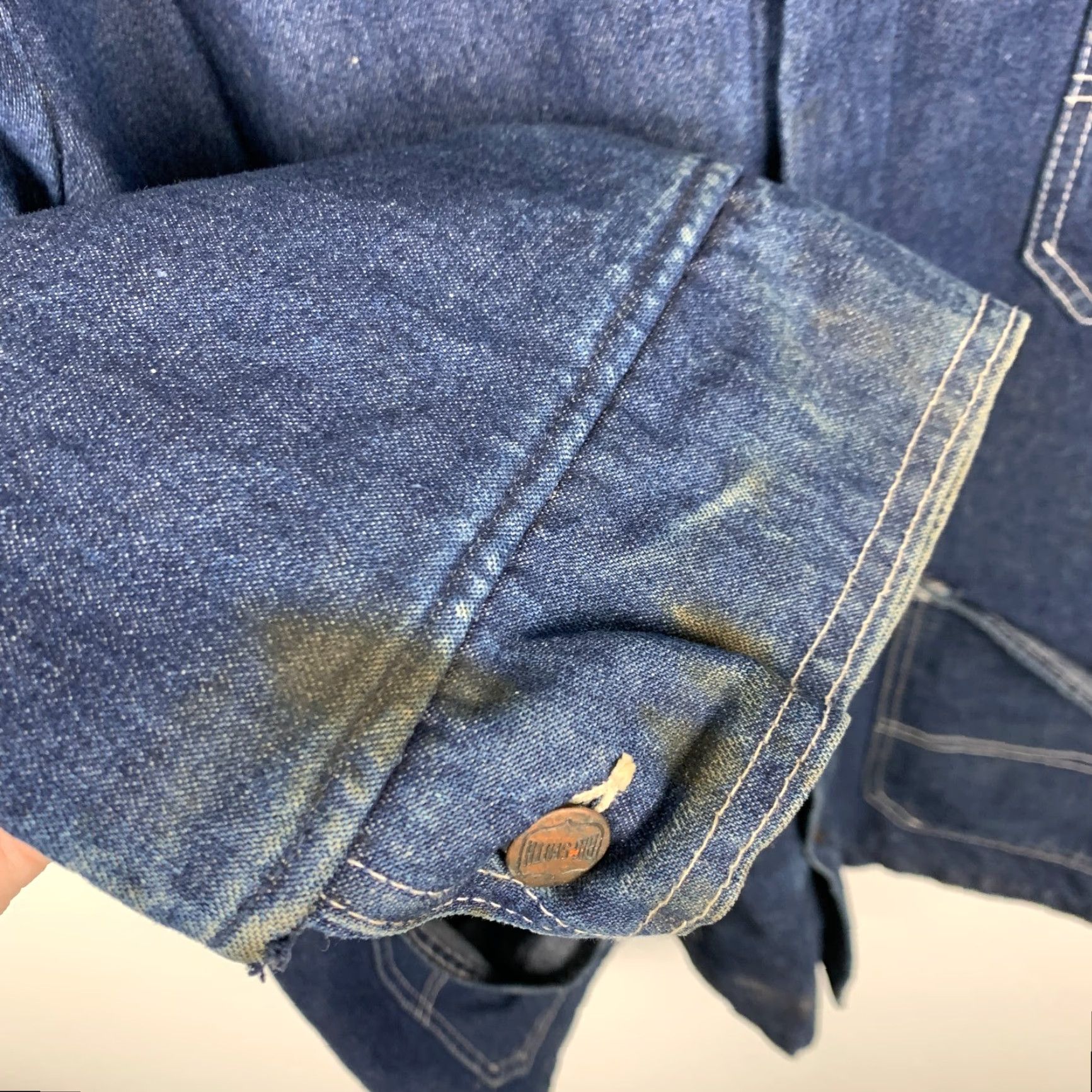 Vintage VINTAGE Big Smith Jacket Denim 3X Men Blue Lined Blanket Stains Chest 28" Sleeves 33" Size US 39 - 3 Thumbnail