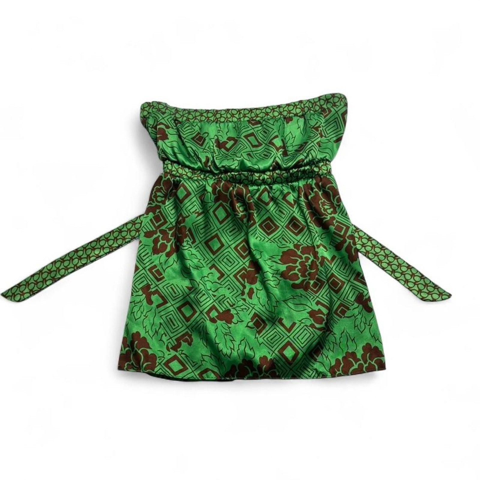 Other Baby doll Tie Back Sleevless top Size: M XXI Brown Green Size M / US 6-8 / IT 42-44 - 6 Thumbnail