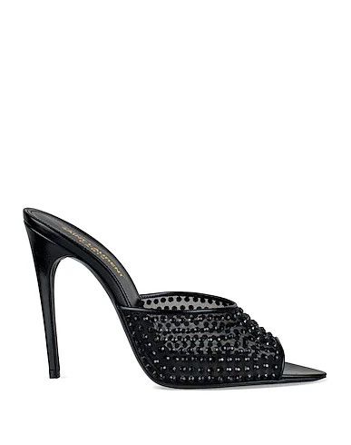 Saint Laurent Paris o1bcso1str1224 Blonde Mules In Rhinestone Mesh in Black Size US 7 / IT 37 - 3 Thumbnail
