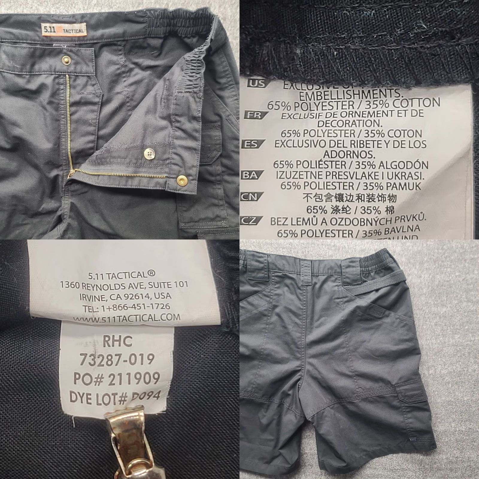 Vintage 5.11 Tactical Taclite Pro Shorts Mens 34 Regular Fit Police EMS Utility Cargo Pocket Black Cotton Polyester Canvas 9 in Inseam Size US 34 / EU 50 - 8 Thumbnail