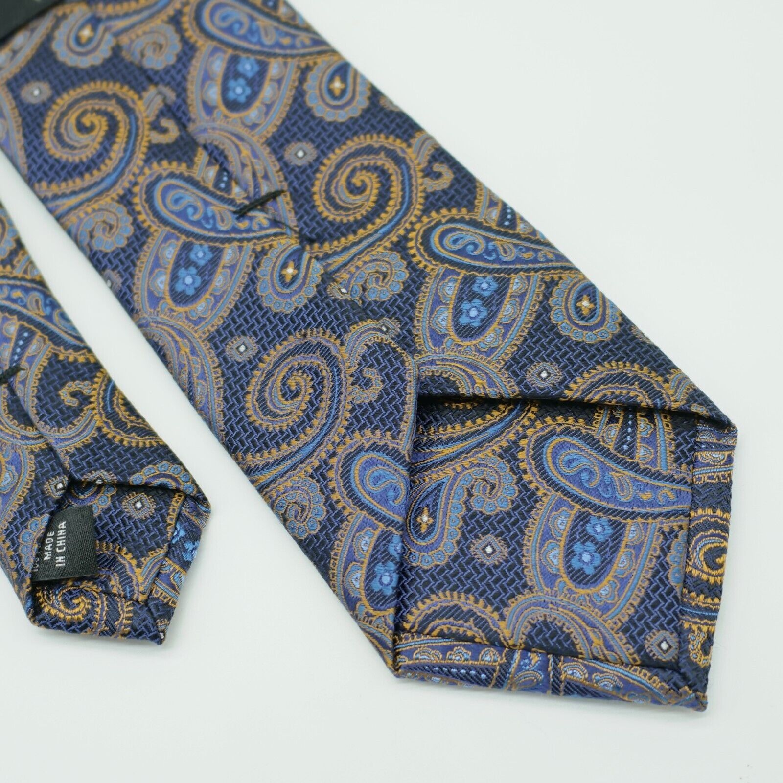 Jos. A. Bank Jos A Bank Signature Blue Brown Paisley Woven Silk Tie Size ONE SIZE - 6 Thumbnail