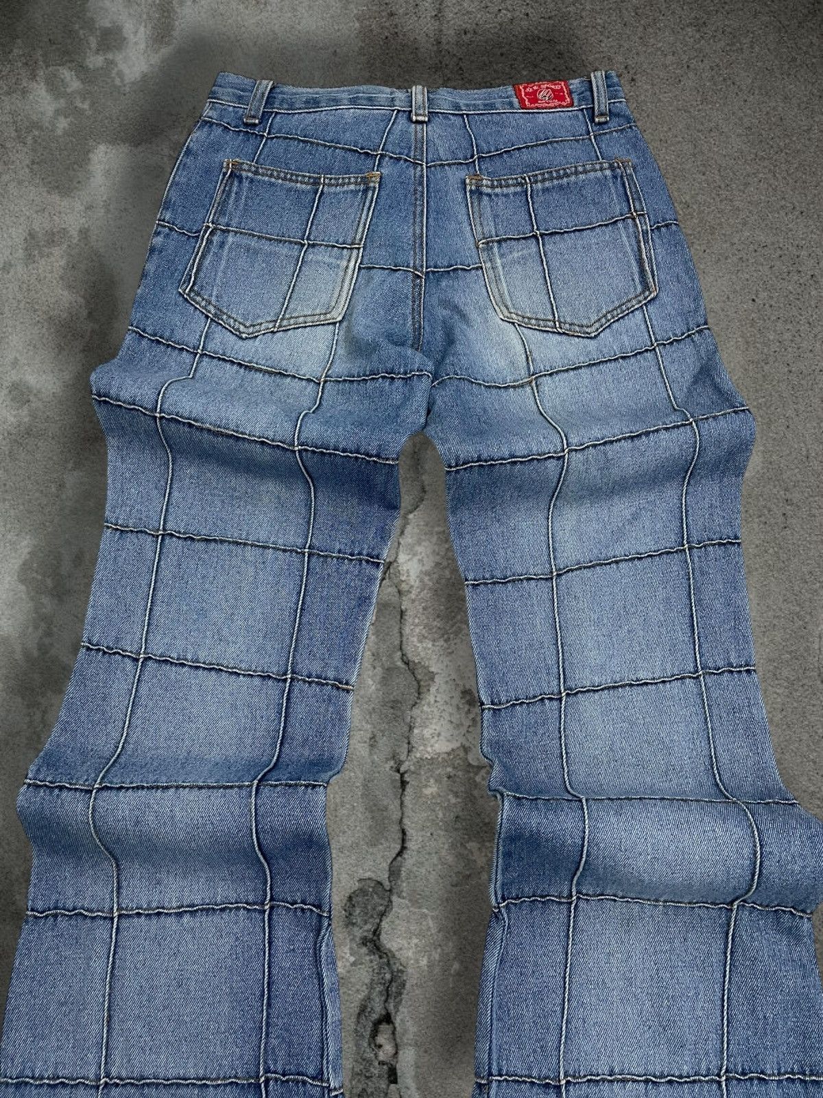 In The Attic Vintage 90s Designer NewSports Usa Super Kinky Flared Denim Size US 27 - 12 Thumbnail