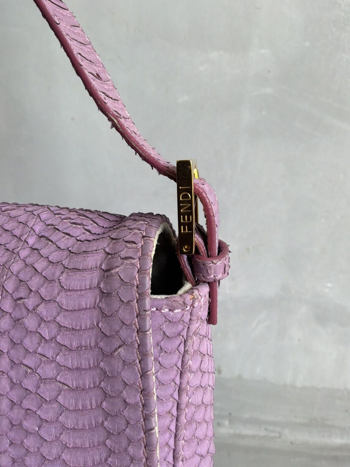 Fendi Fendi - Large Mamma Baguette - Python Leather Shoulder Bag Size ONE SIZE - 8 Thumbnail