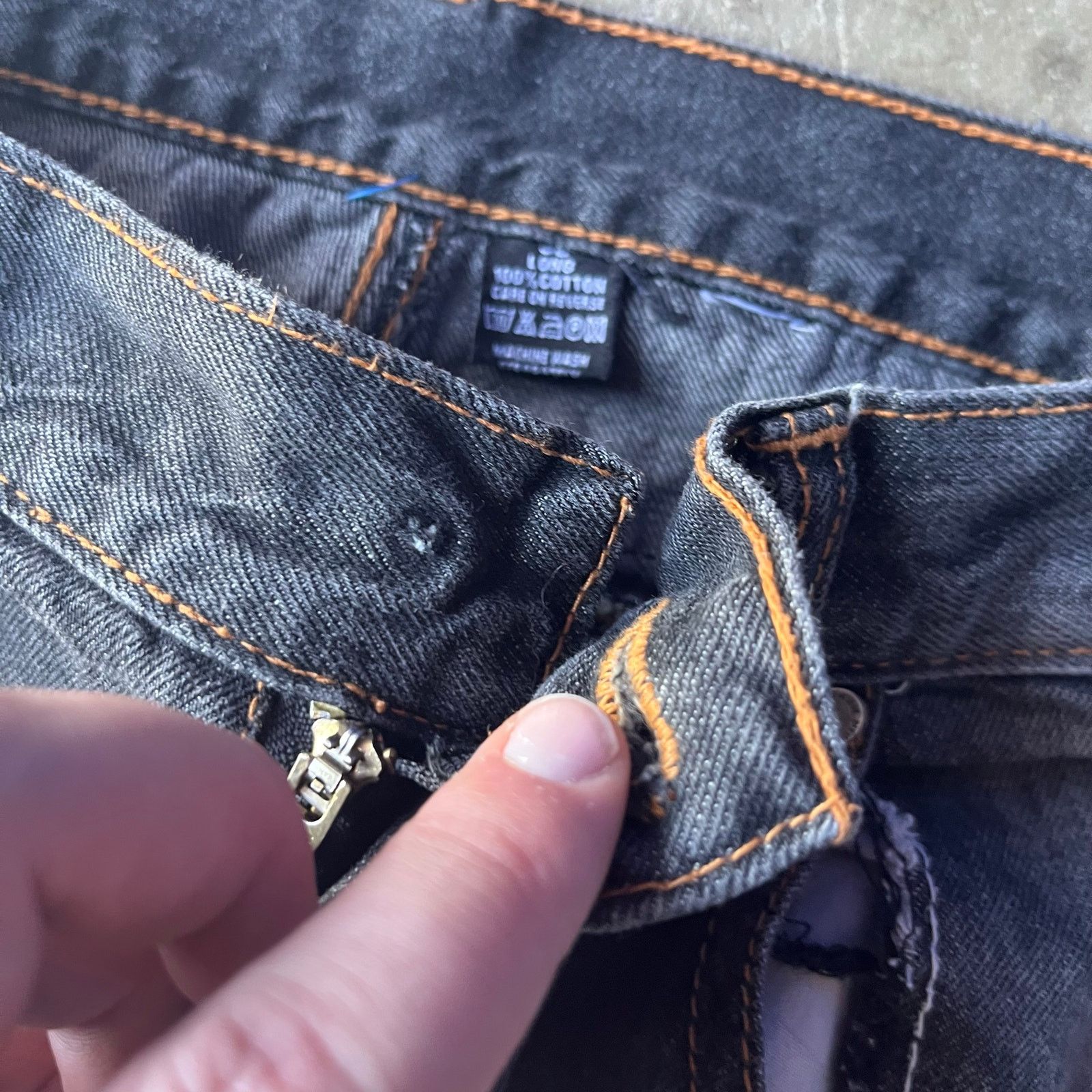 Vintage VINTAGE Y2K BLACK JEANS BAGGY WIDE-LEG RAVE FADED 36X32 00S Size US 36 / EU 52 - 7 Thumbnail