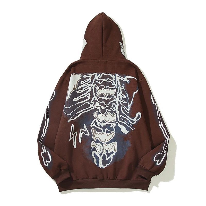 Japanese Brand Skull Printed Zip Up Oversized Hoodies Unisex Size US XXL / EU 58 / 5 - 2 Thumbnail