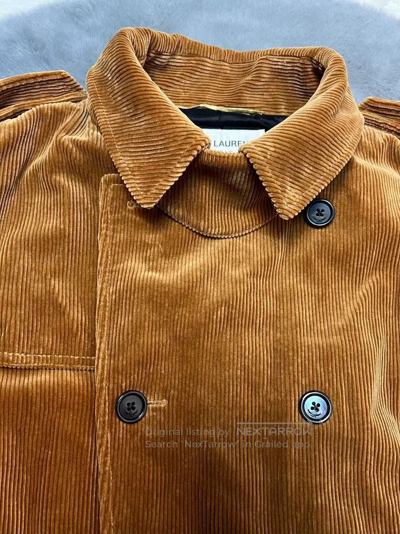 Saint Laurent Paris Saint Laurent Paris Brown Corduroy Belted Trench Coat Size M / US 6-8 / IT 42-44 - 4 Thumbnail