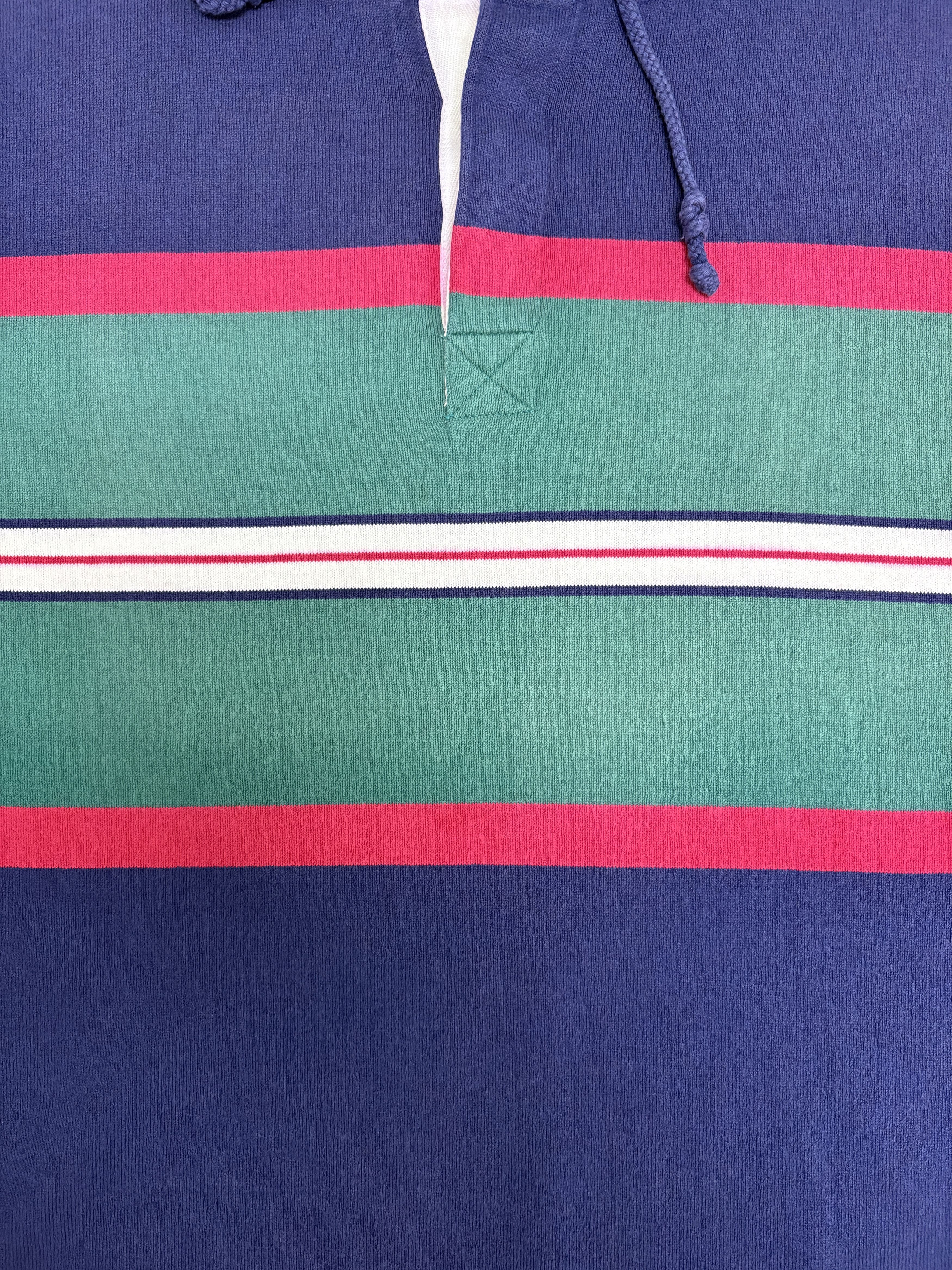 Eddie Bauer Eddie Bauer Striped Vintage Blue Hoodie Sweater Size US M / EU 48-50 / 2 - 2 Thumbnail