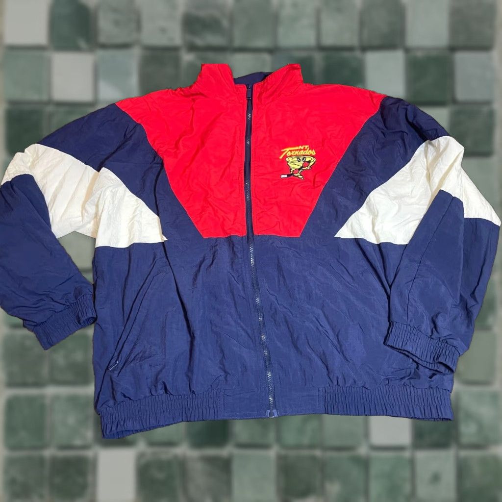 Coach VINTAGE XXL Kobe Jacket Mens 2XL Windbreaker Jacket Full Zip Red Blue 90s Varsity Coach Embordered Nylon Canada Mens Size US XXL / EU 58 / 5 - 1 Thumbnail