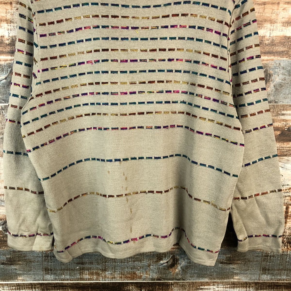 Homespun Knitwear × Japanese Brand DL Japanese Brand stripe Brown Knitwear #C438 Size US S / EU 44-46 / 1 - 6 Thumbnail