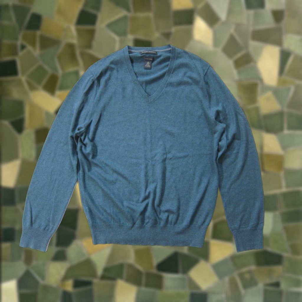 Banana Republic Banana Republic Green Silk Cashmere Luxury Blend V-Neck Sweater Men Size Medium Size US M / EU 48-50 / 2 - 1 Thumbnail