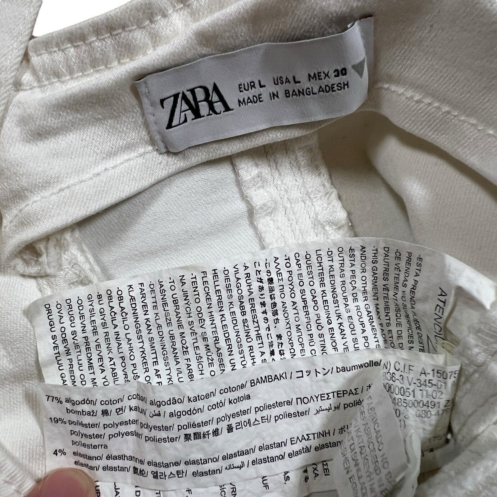 Zara Zara White Denim Corset Top Cropped Size Large Gothic Bridal Size L / US 10 / IT 46 - 3 Thumbnail