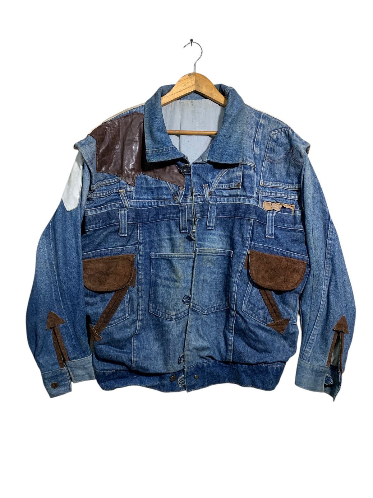 DENIM TEARS 🔥DENIM COSTUM WITH LEATHER PARTS PATCHWORKS Size US XL / EU 56 / 4 - 4 Thumbnail