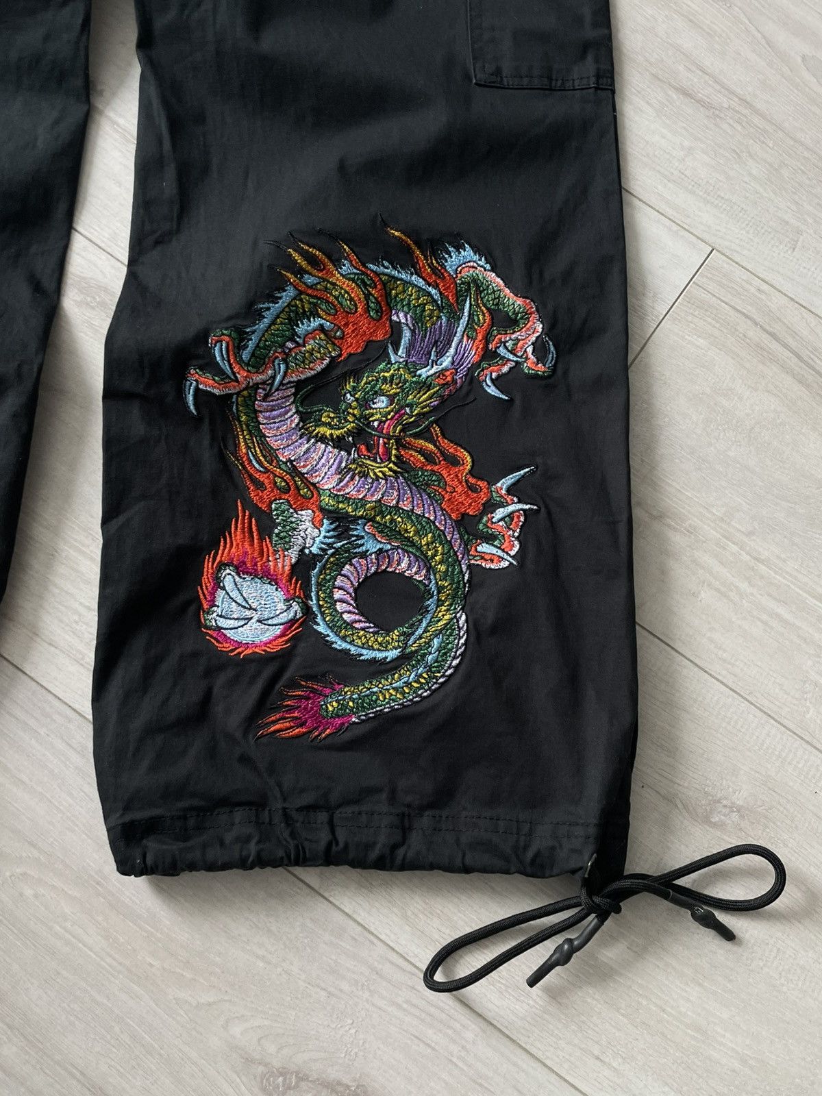 Ed Hardy Ed Hardy Y2K Japanese Cargo Baggy Pants 00's Black Big Logo Size 25" / US 0 / IT 36 - 7 Thumbnail