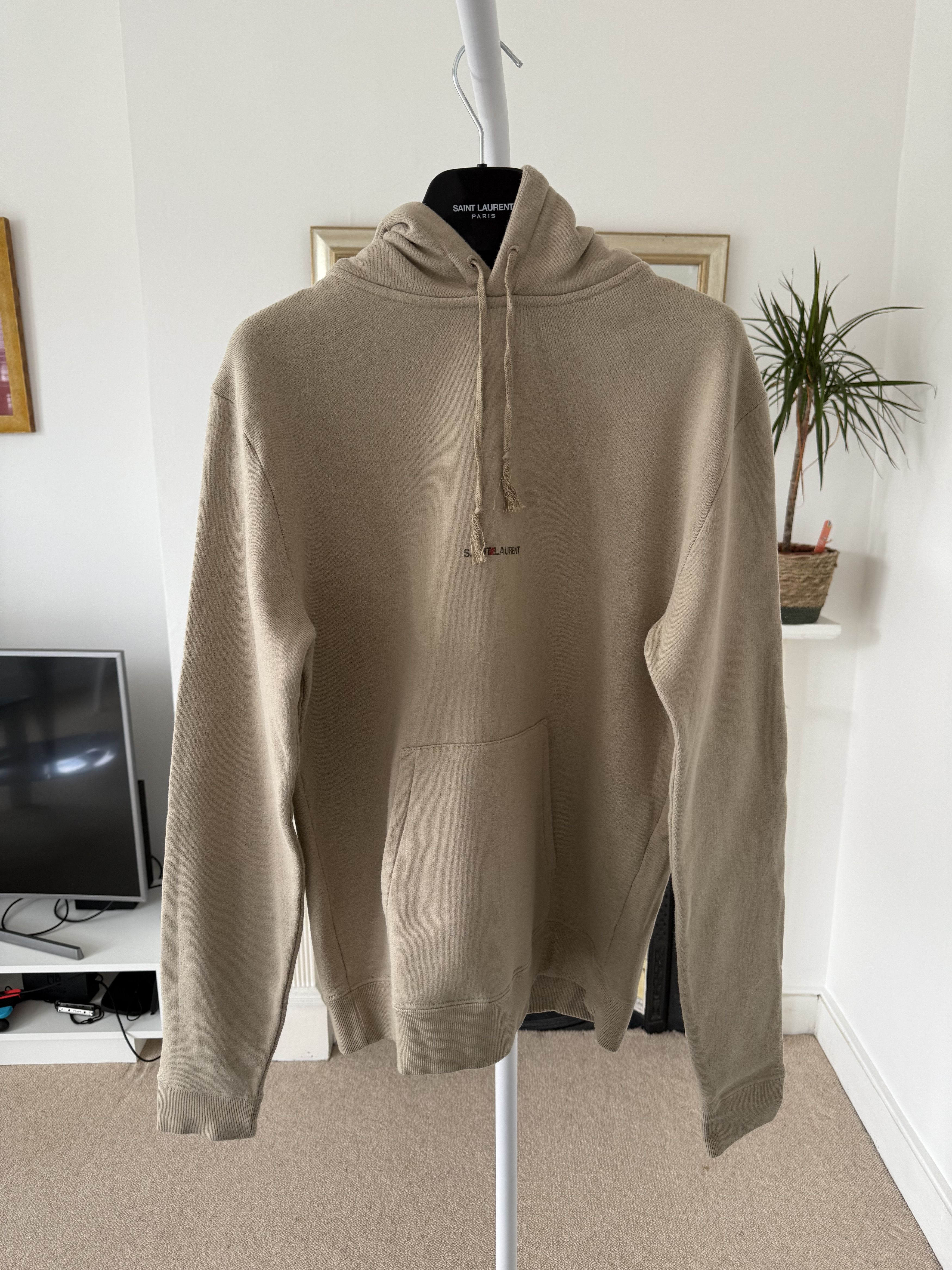Saint Laurent Rive Gauche Hoodie Beige
