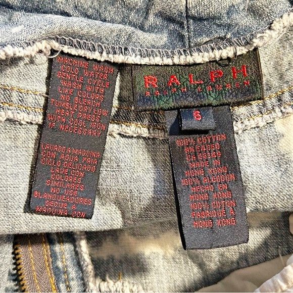 Ralph Lauren Vintage Ralph Lauren Bleach Splatter Denim Pencil Mini Skirt Size 28" / US 6 / IT 42 - 5 Thumbnail