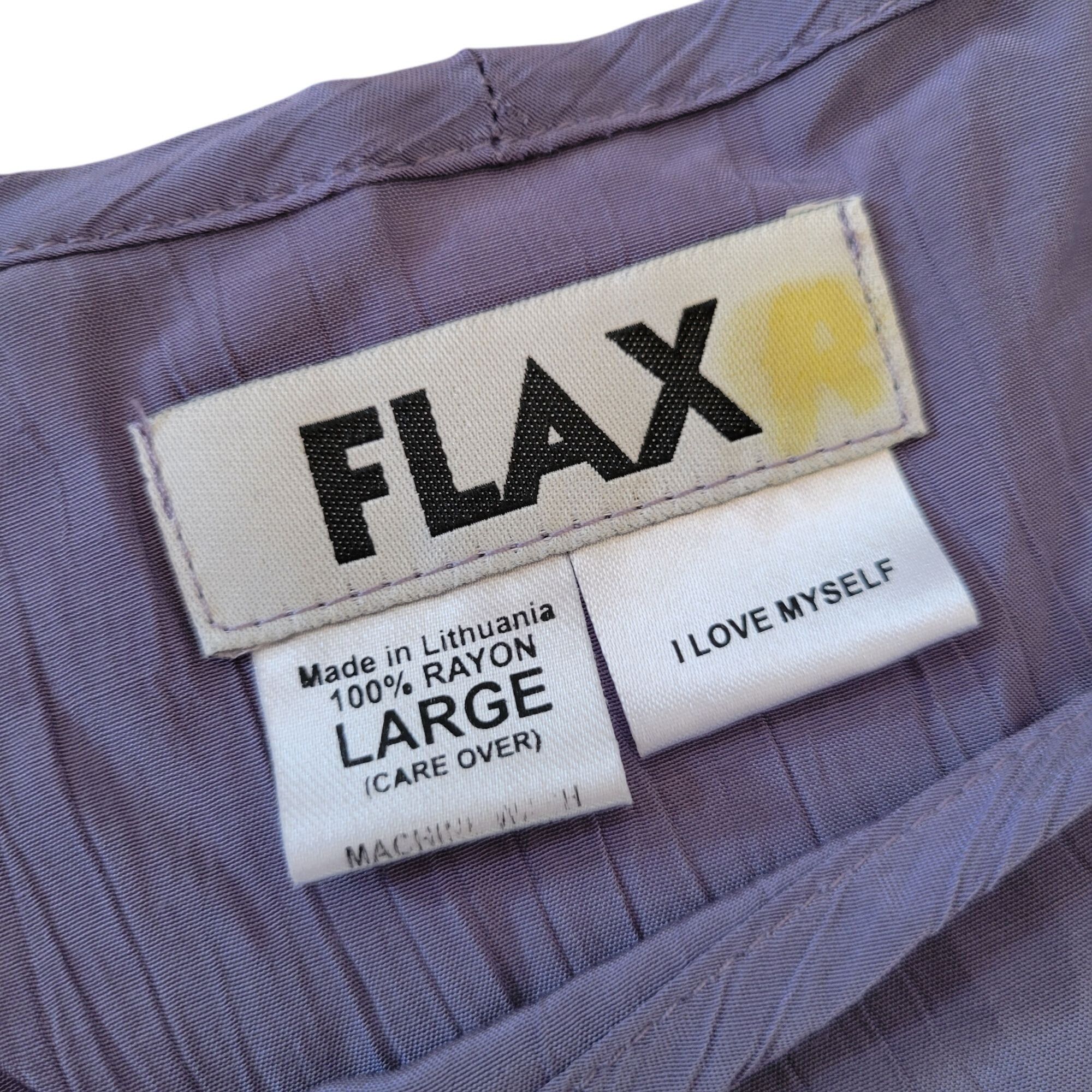 FLAX Flax L Long Sleeve Crinkle Rayon Maxi Dress Pockets Lagenloo Size L / US 10 / IT 46 - 3 Thumbnail