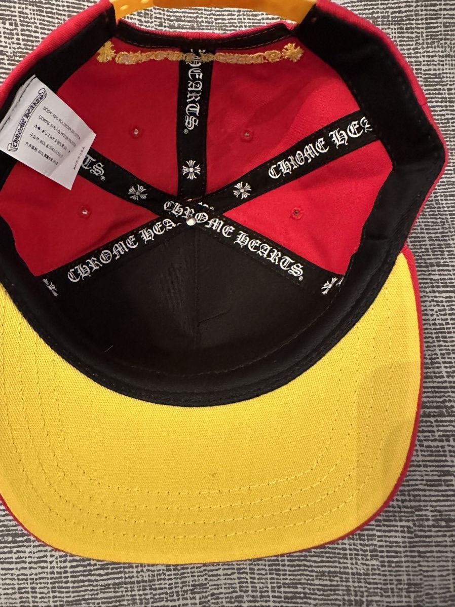 Chrome Hearts Chrome Hearts Red Baseball Hat Size ONE SIZE - 5 Thumbnail