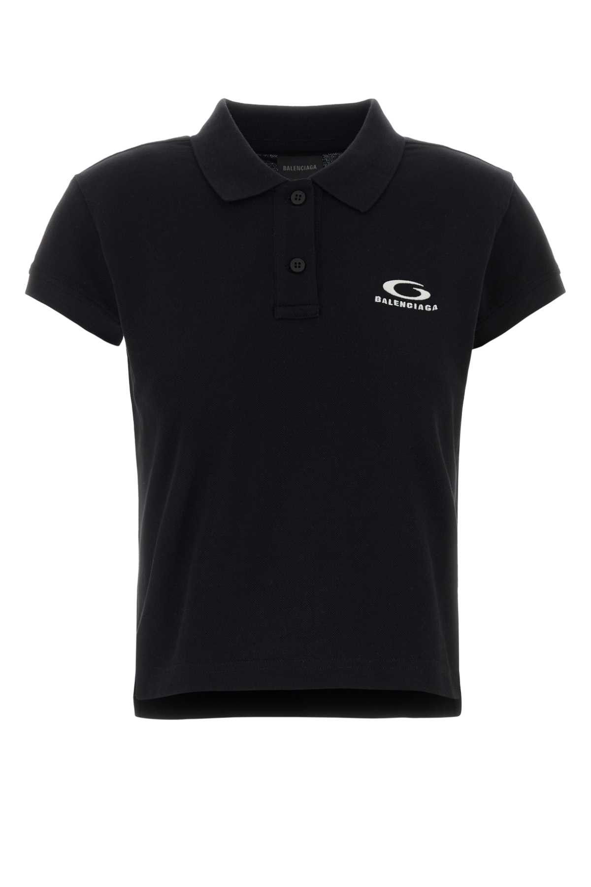 Balenciaga Black Piquet Polo Shirt Size M / US 6-8 / IT 42-44 - 1 Thumbnail