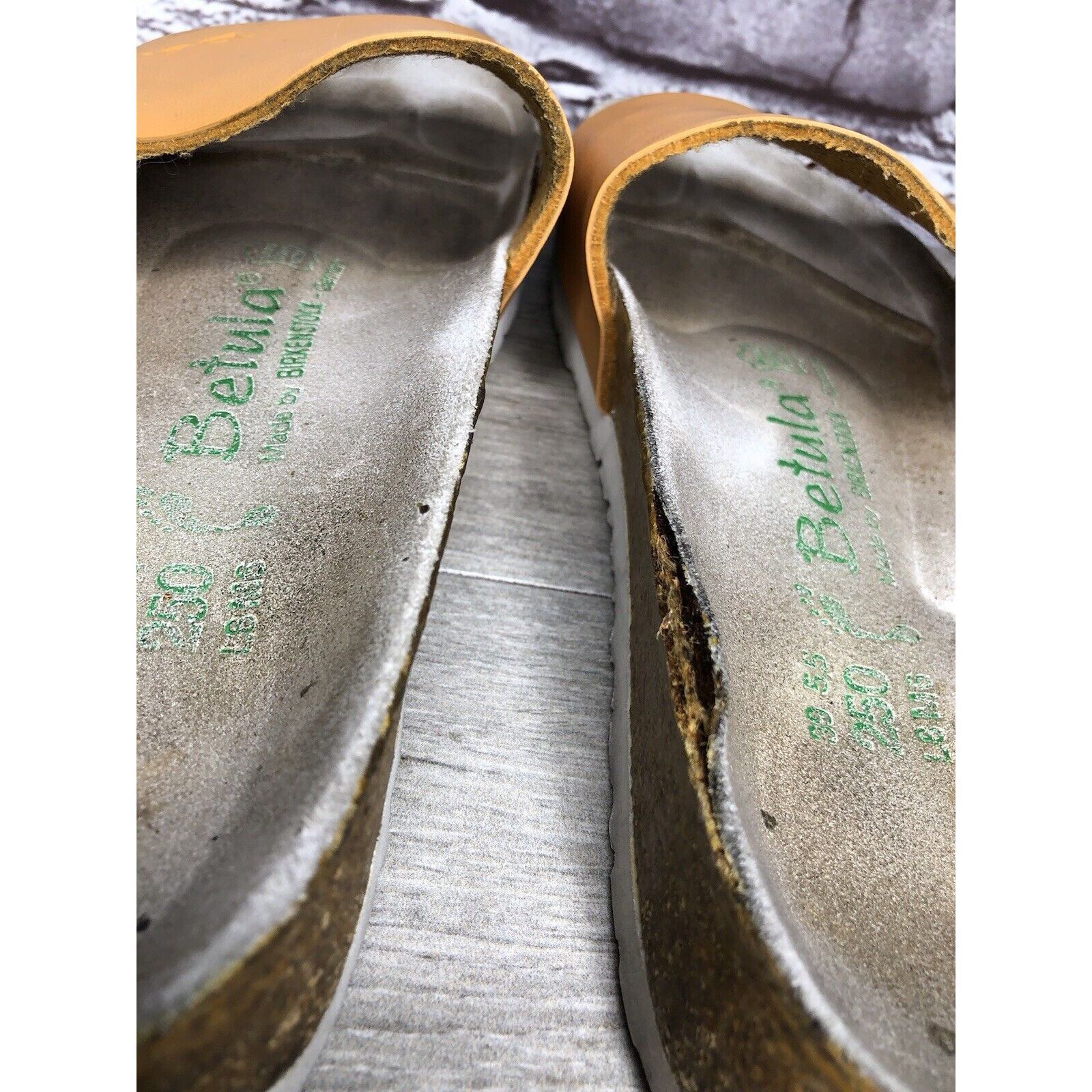 Birkenstock Betula Birkenstock Orange Leather Cork Strap Slide Sandals W Size US 8.5 / IT 38.5 - 12 Thumbnail