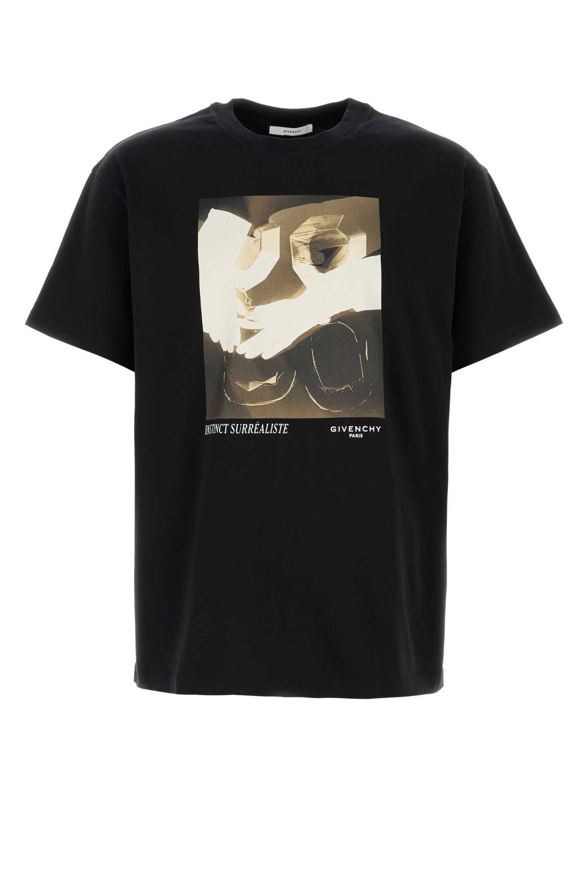 Givenchy Black Cotton T-Shirt Size US L / EU 52-54 / 3 - 1 Thumbnail