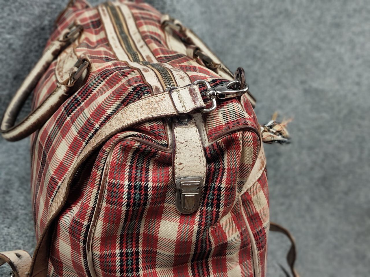 numero 10 Numero 10 Design Monzeglio tartan travel Canvas Leather Bag Size ONE SIZE - 18 Thumbnail