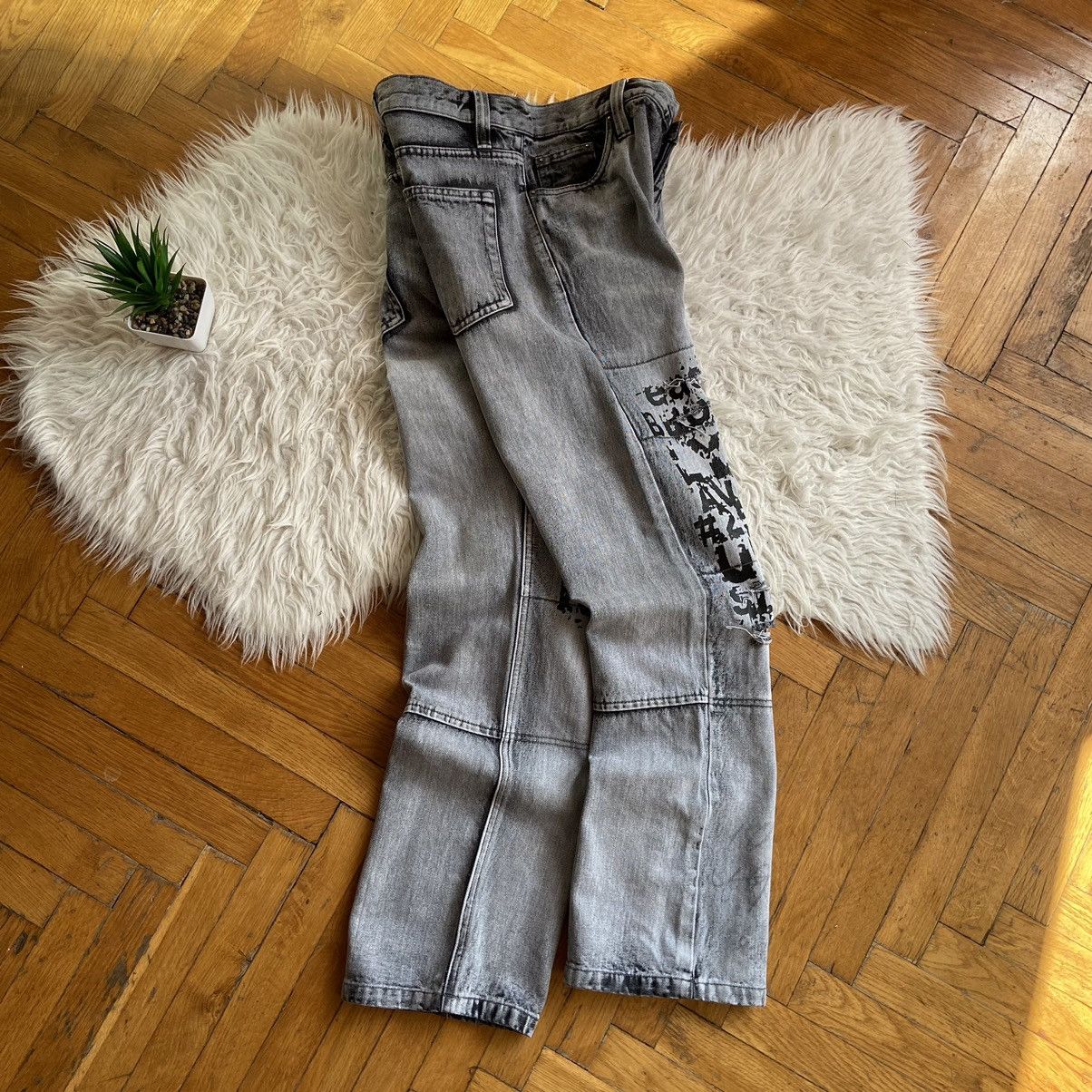 Japanese Brand × Rainbow 📌 Crazy Rainbow Graphic Y2K Distressed Faded Denim Size US 34 / EU 50 - 2 Thumbnail