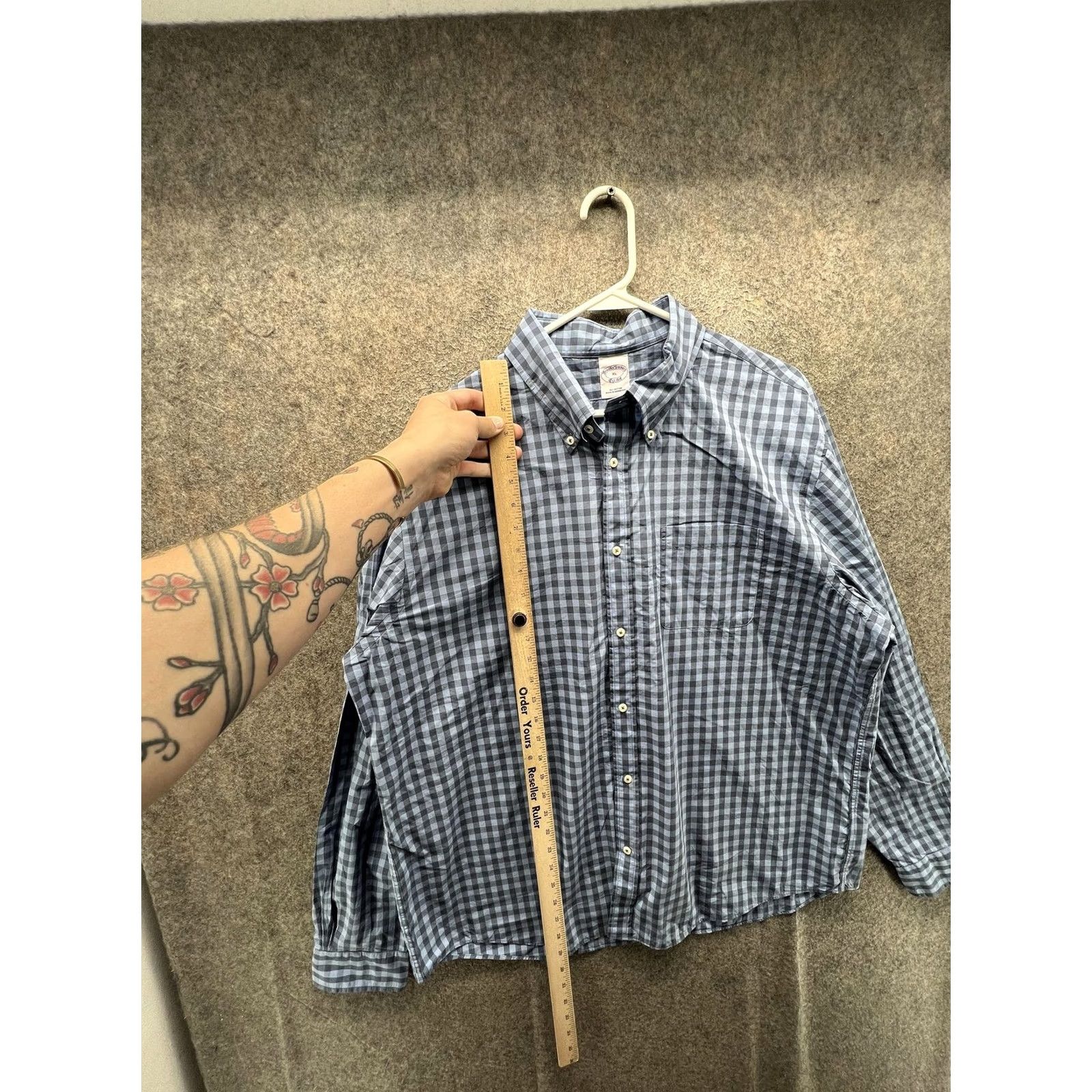 Brooks Brothers Brooks Brothers Shirt Mens XL Blue Check Oxford Button Up Front Casual Woven Size US XL / EU 56 / 4 - 4 Thumbnail