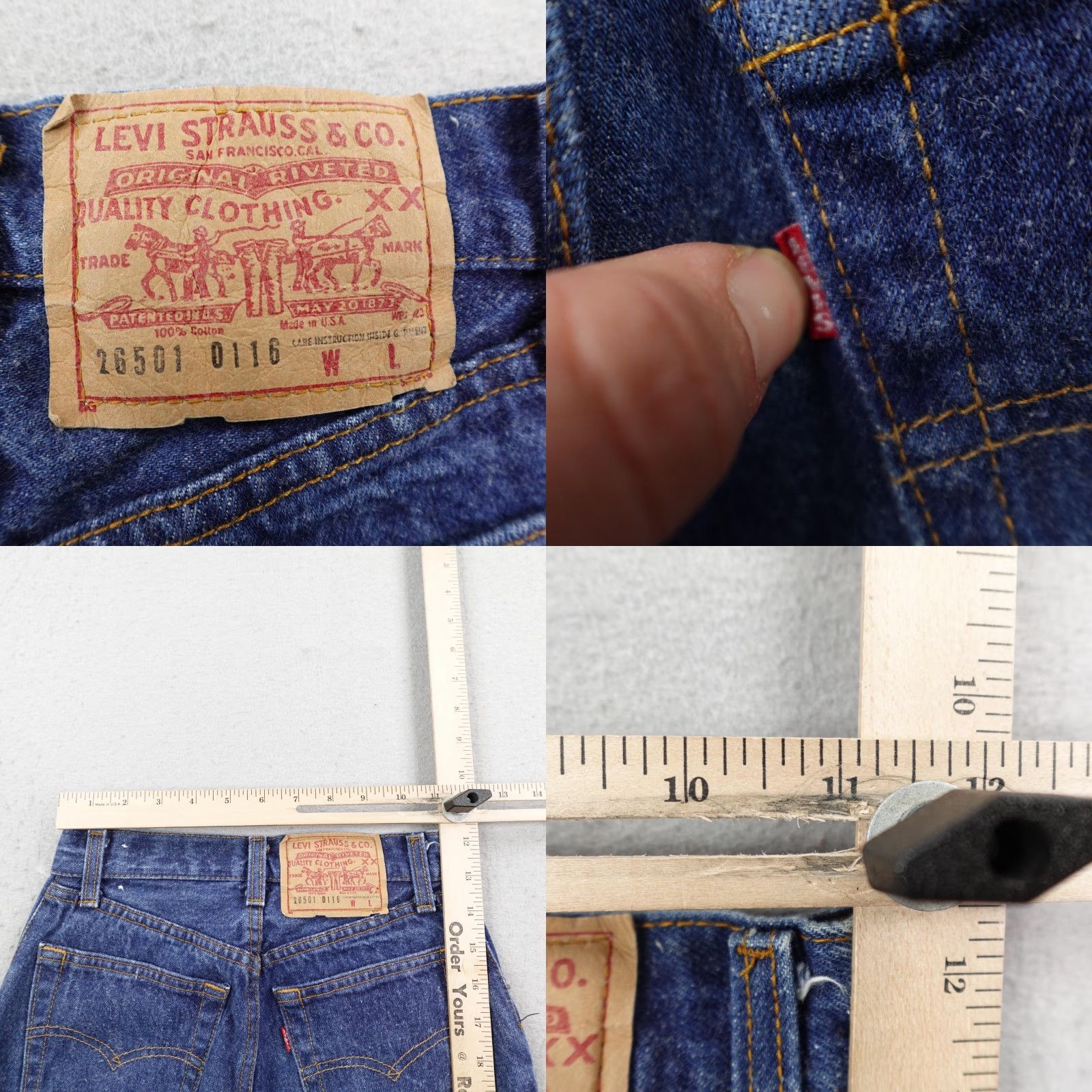 Levi's Vintage Levi's Jeans Women 5 Blue Denim Wash'em Hot Tag Button Fly 26501 0116 80s Size 27" / US 4 / IT 40 - 8 Thumbnail