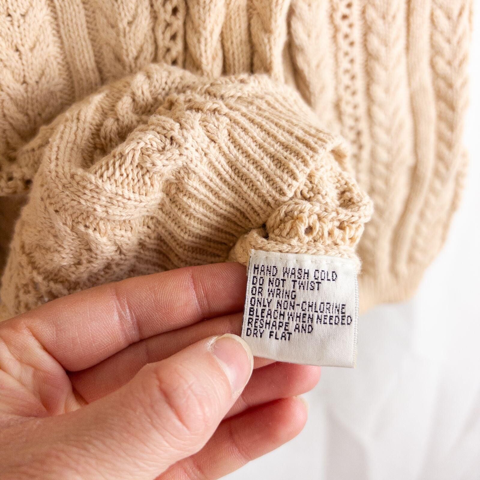 Other Talbots Vintage Tan Cable Knit Cardigan Womens Large Size L / US 10 / IT 46 - 9 Thumbnail