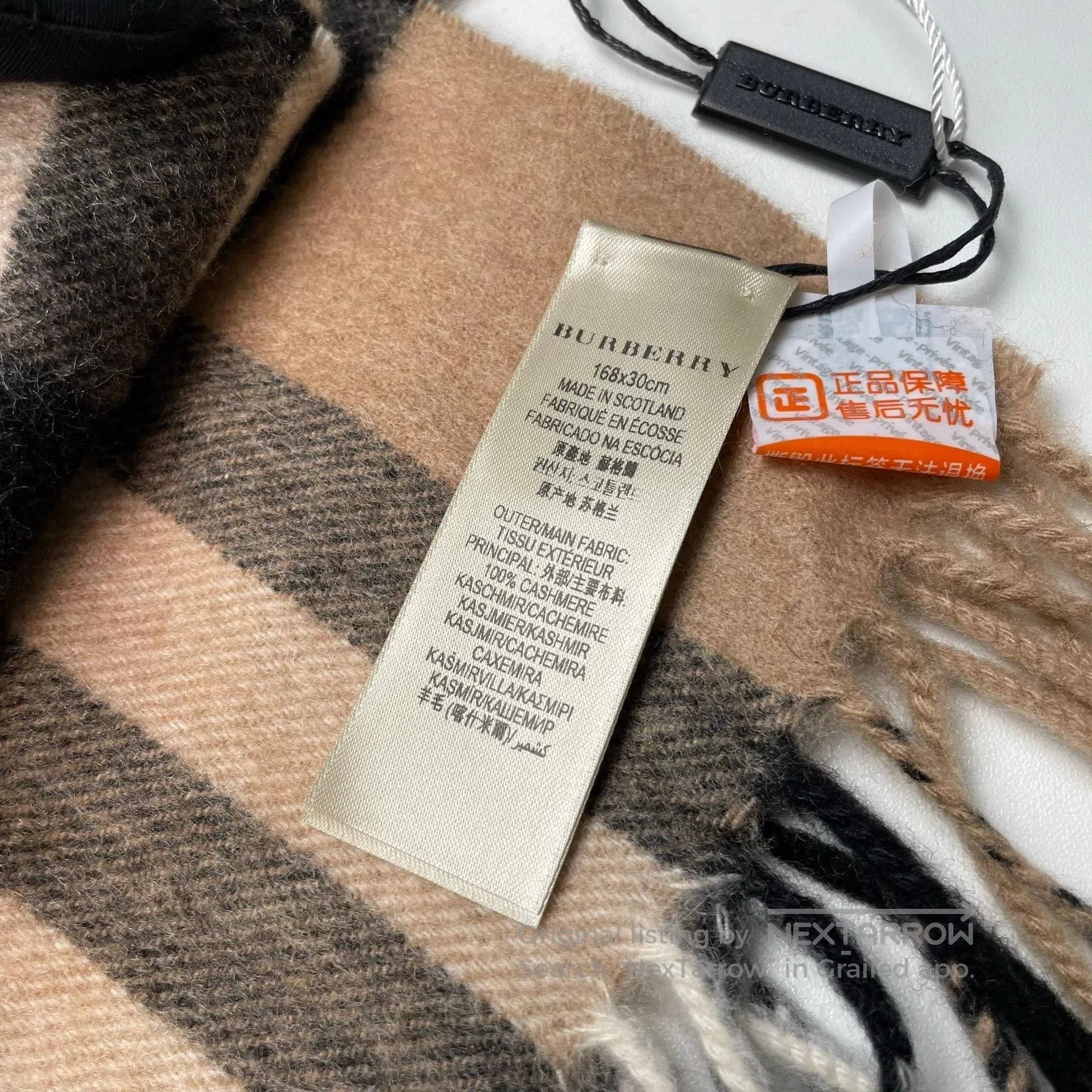 Burberry Burberry Classic plaid heart pattern 100% cashmere scarf| Size ONE SIZE - 7 Thumbnail