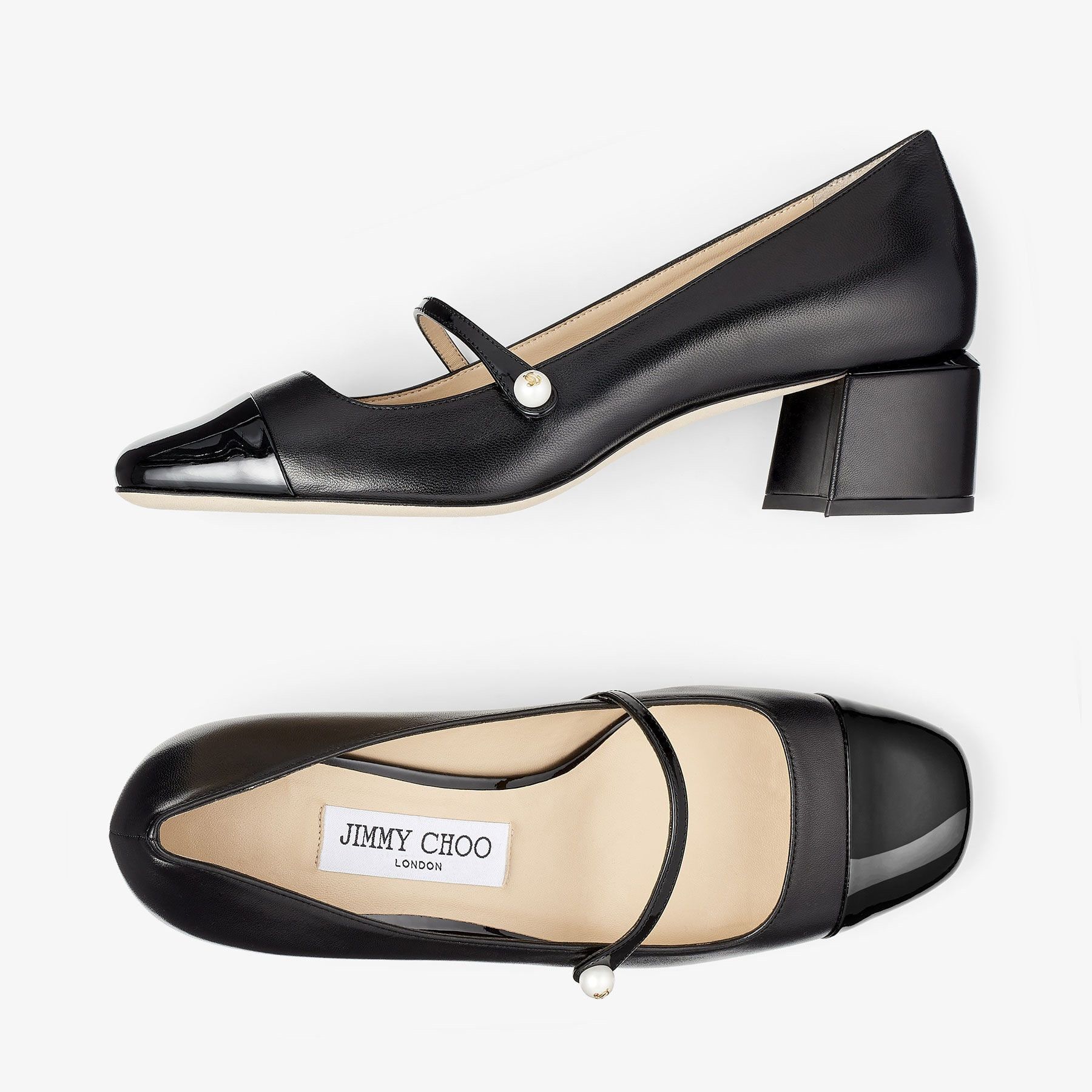 Jimmy Choo o1s22i1n1024 Mary Jane Style Pumps in Black Size US 8 / IT 38 - 5 Thumbnail