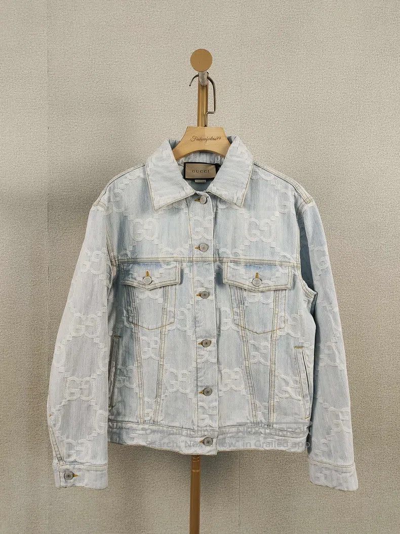 Gucci gucci Old flower full print coconut denim jacket Size XS / US 0-2 / IT 36-38 - 1 Thumbnail