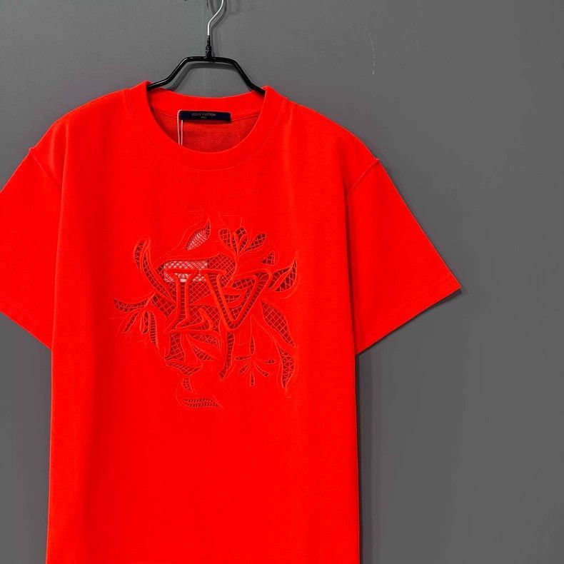 Louis Vuitton Orange Floral Logo Short Sleeve T -2505 Size S / US 4 / IT 40 - 2 Thumbnail