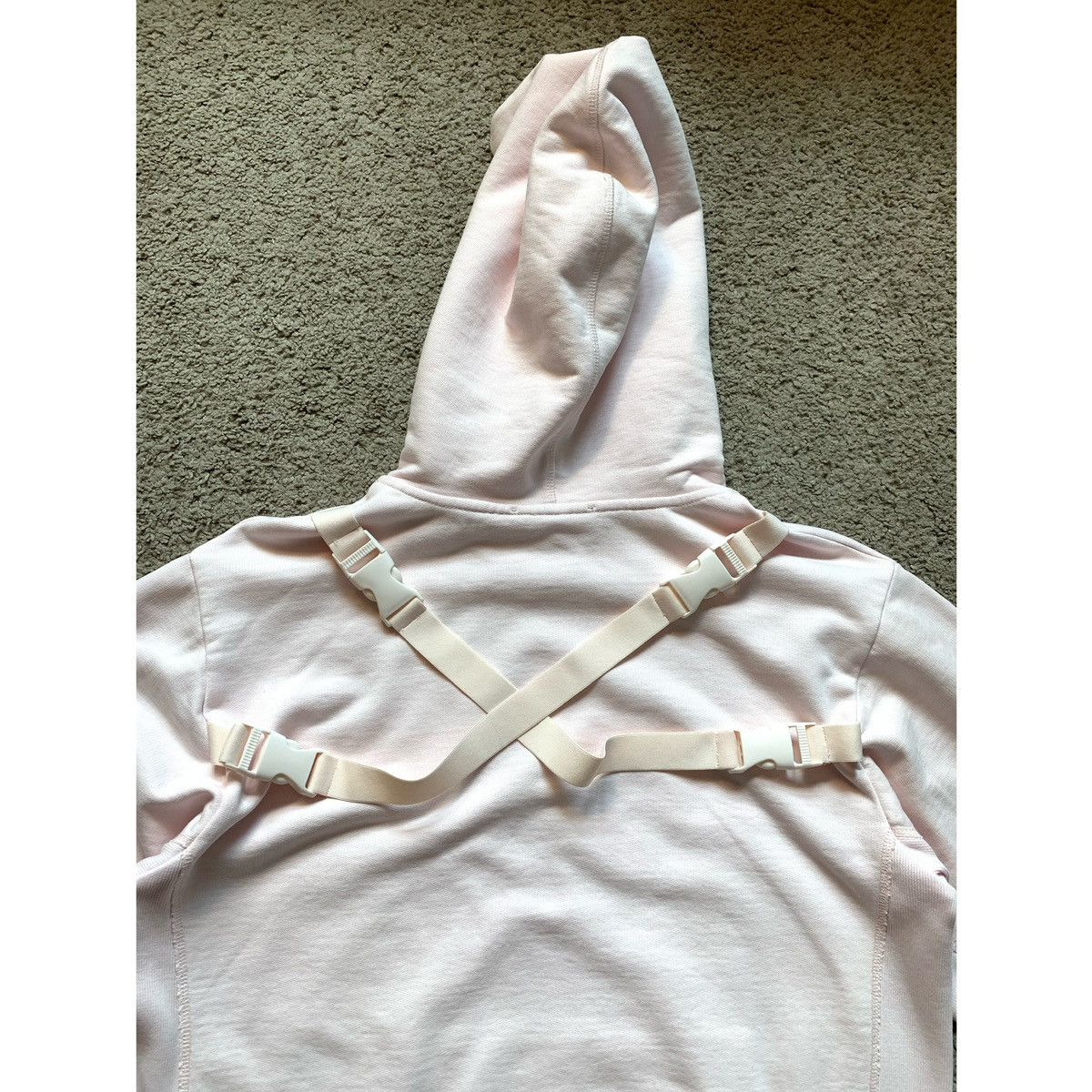 Helmut Lang HELMUT LANG RARE LIGHT PINK BONDAGE HOODIE Size US M / EU 48-50 / 2 - 18 Thumbnail