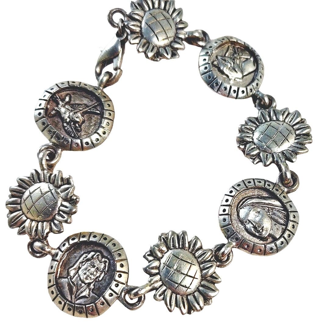 Disney Disney Pocahontas John Smith Silver Pewter Vintage Bracelet Size ONE SIZE - 1 Thumbnail