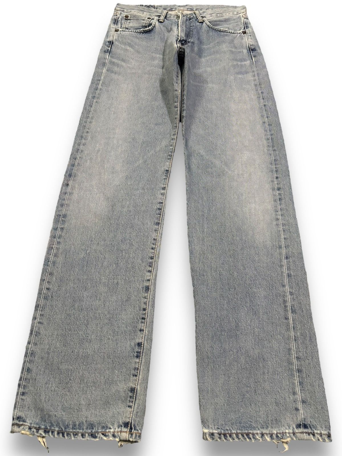 Edwin Vintage Edwin 505X Selvedge Blue Washed Straight Leg Jeans Size US 30 / EU 46 - 2 Thumbnail