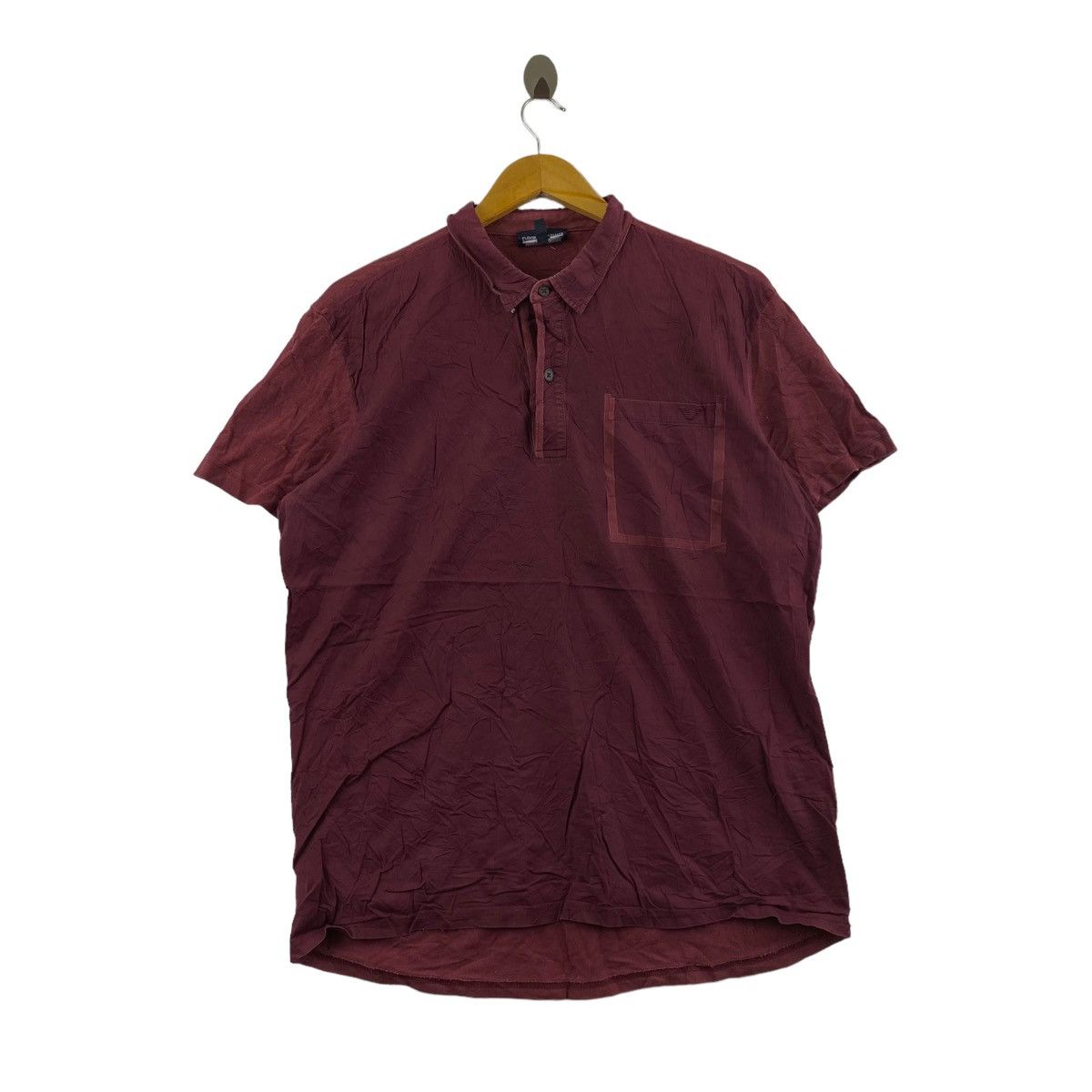 Emporio Armani EMPORIO ARMANI JEANS Italian Brand Burgundy Button Up Shirt Size US XL / EU 56 / 4 - 1 Thumbnail