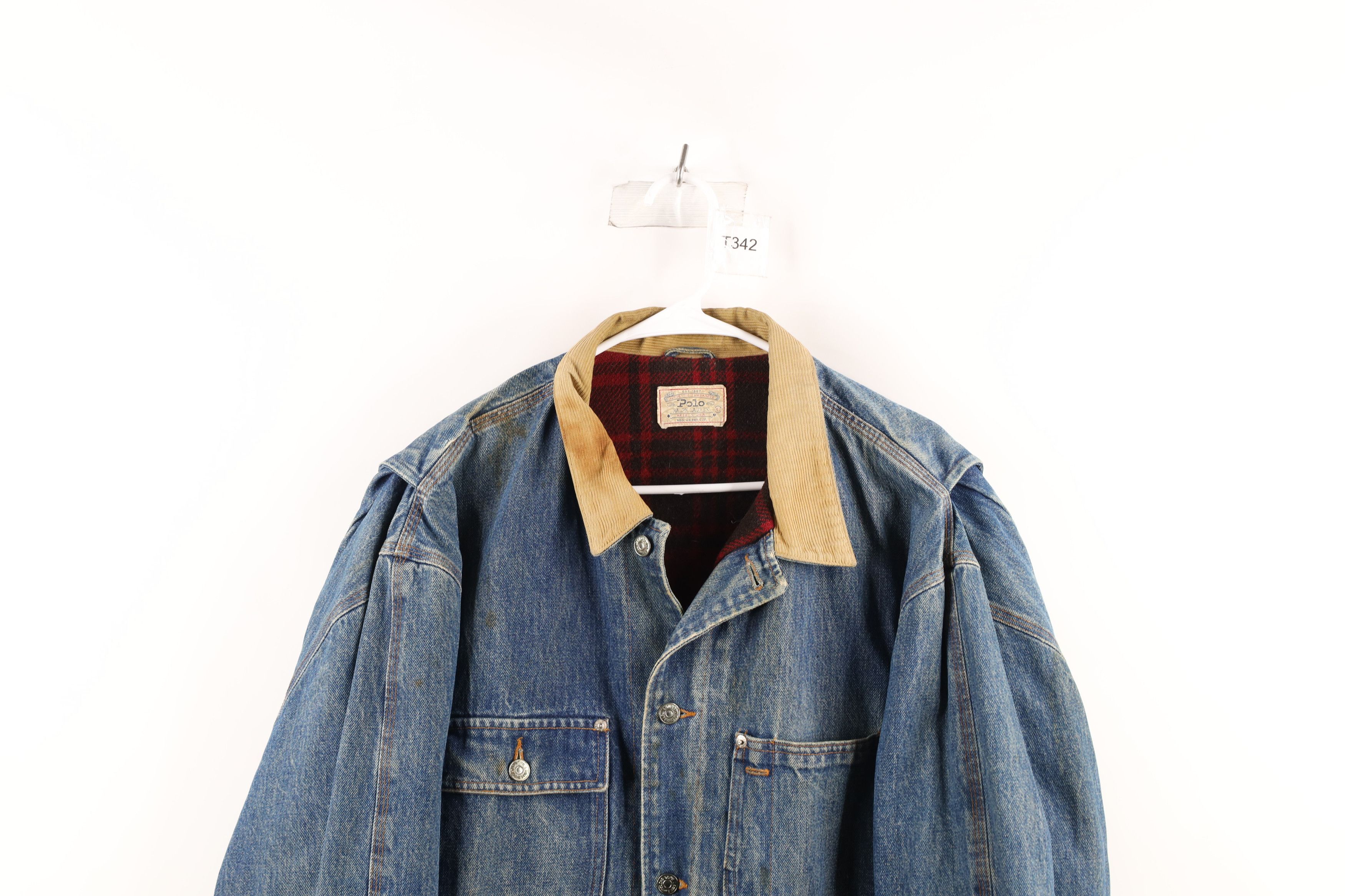 Ralph Lauren × Vintage Vintage 90s Ralph Lauren Dungarees Denim Trucker Jacket Size US XL / EU 56 / 4 - 2 Thumbnail